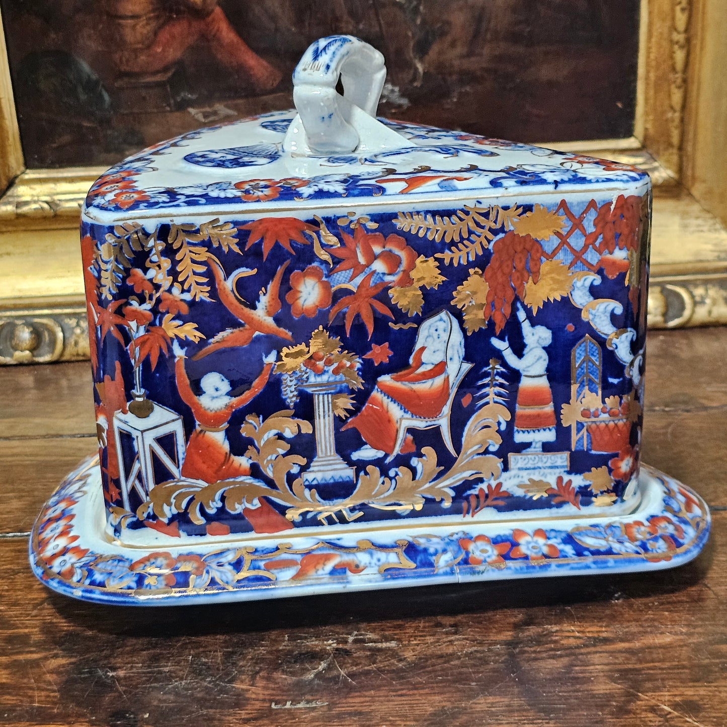 A Victorian Staffordshire Pottery Cheese Wedge And Stand