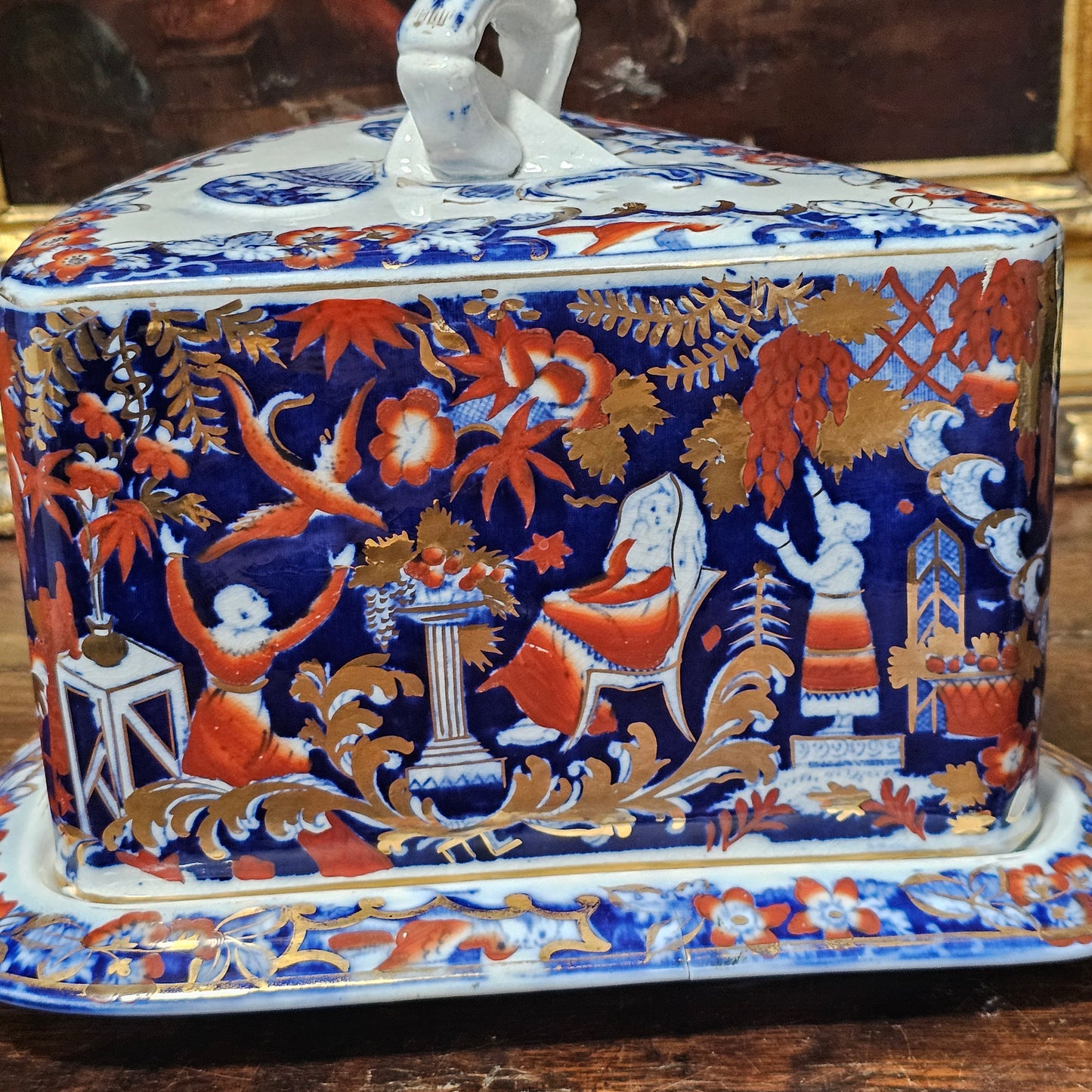 A Victorian Staffordshire Pottery Cheese Wedge And Stand
