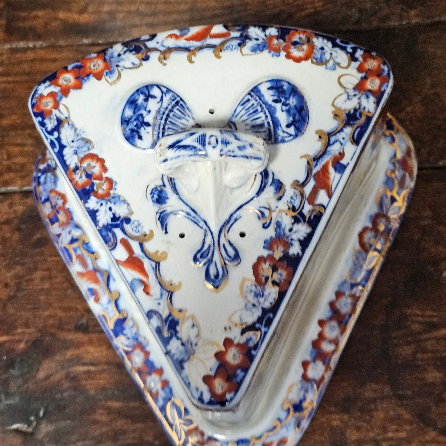 A Victorian Staffordshire Pottery Cheese Wedge And Stand