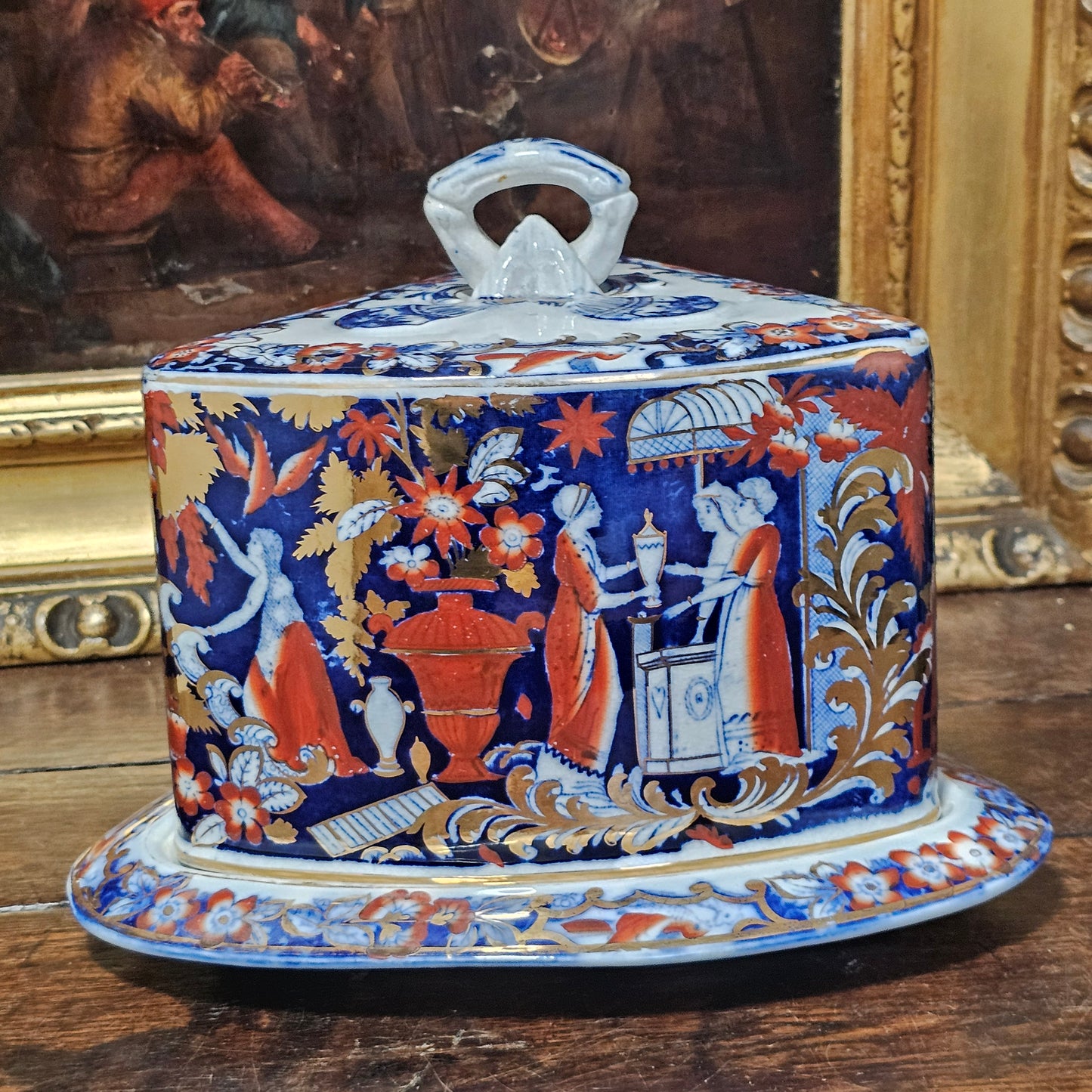 A Victorian Staffordshire Pottery Cheese Wedge And Stand