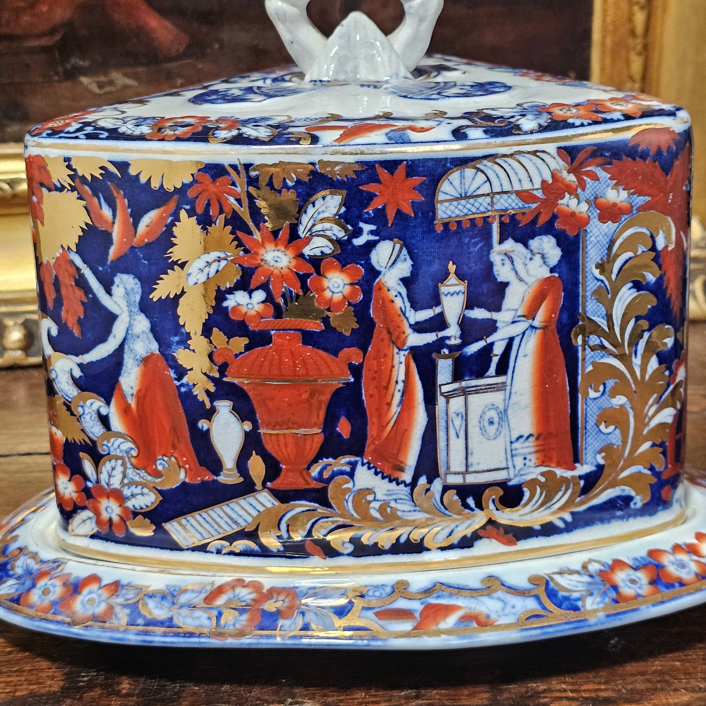 A Victorian Staffordshire Pottery Cheese Wedge And Stand