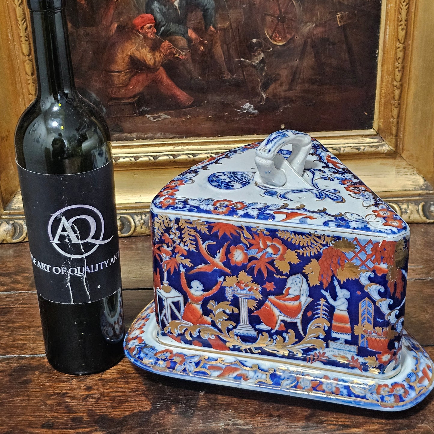 A Victorian Staffordshire Pottery Cheese Wedge And Stand