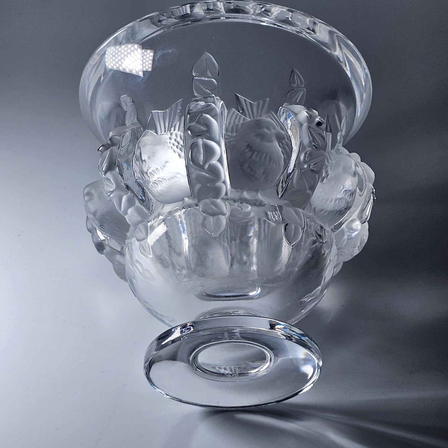 Vintage Lalique France Frosted Dampierre vase