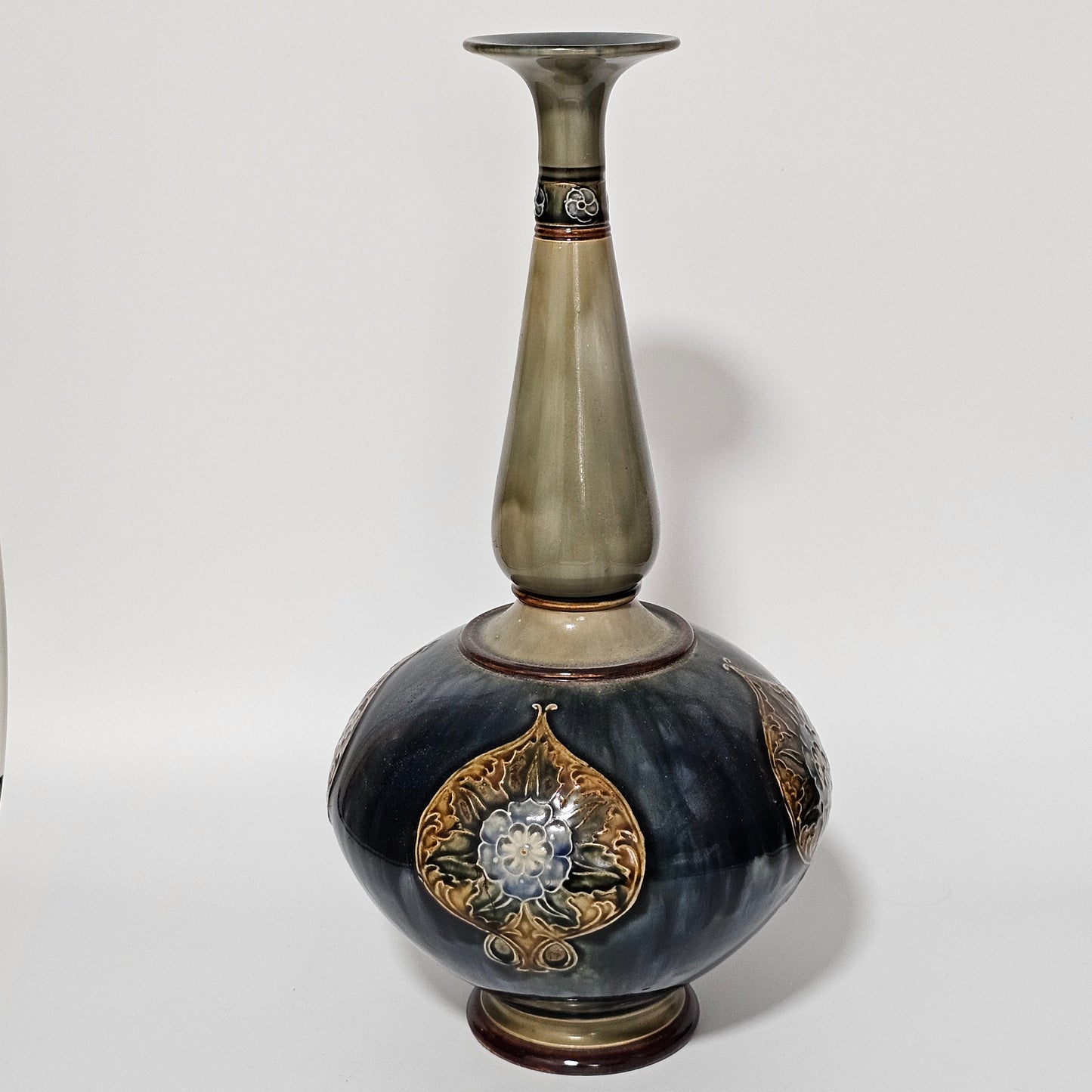 Early 20thc Royal Doulton Large Stoneware Vase 41cm