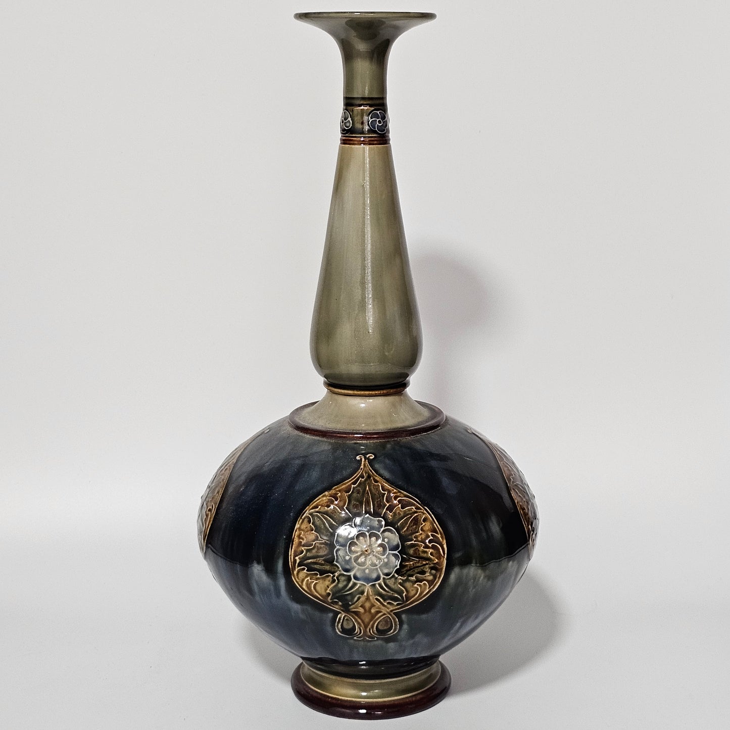 Early 20thc Royal Doulton Large Stoneware Vase 41cm