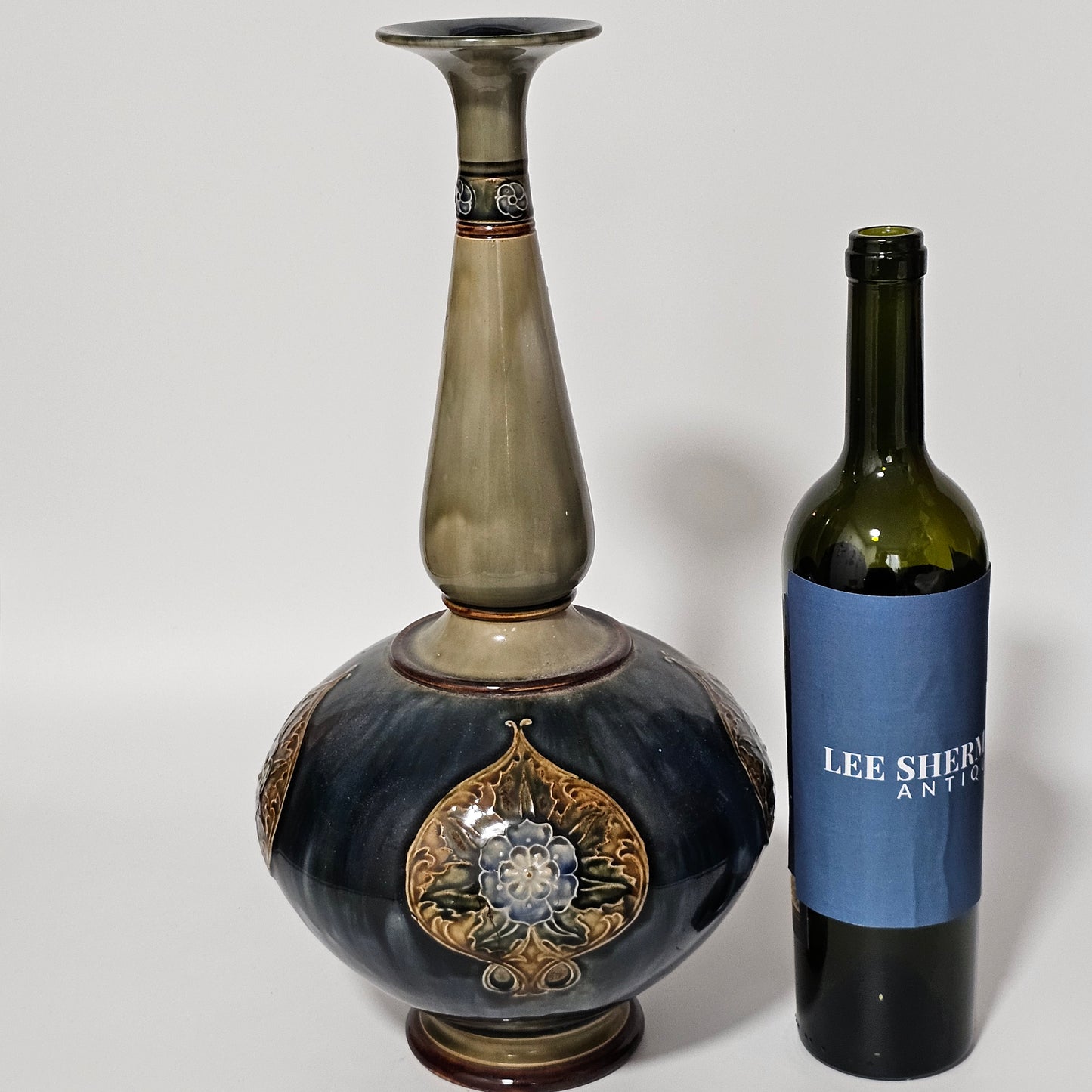 Early 20thc Royal Doulton Large Stoneware Vase 41cm