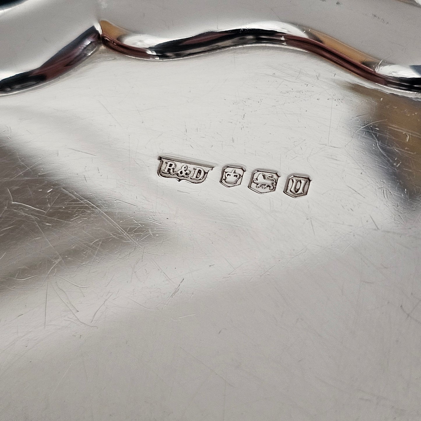 Hallmarked Sterling Silver 20.5cm Chippendale Salver on Feet Sheffield 1962