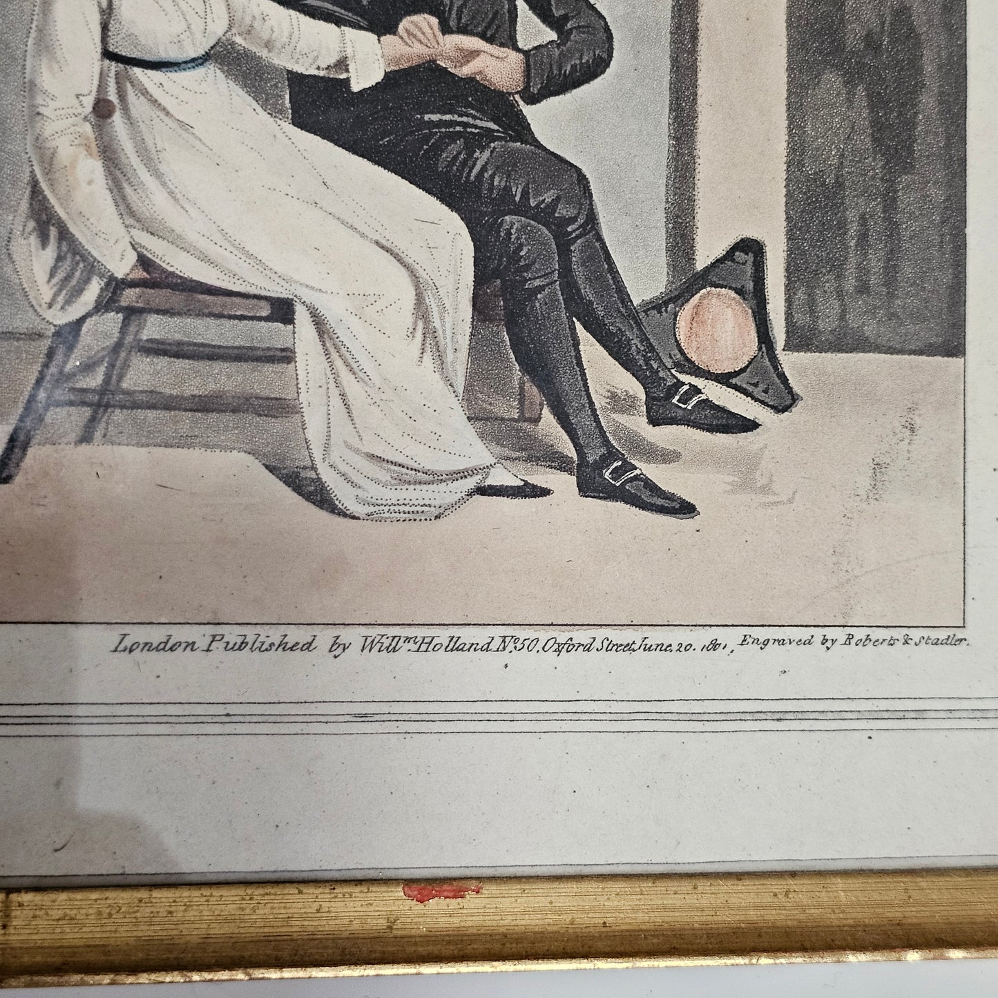 Delightful Regency Engraved Scene of a Courting Couple Published by William Holland (1757 - 1834)