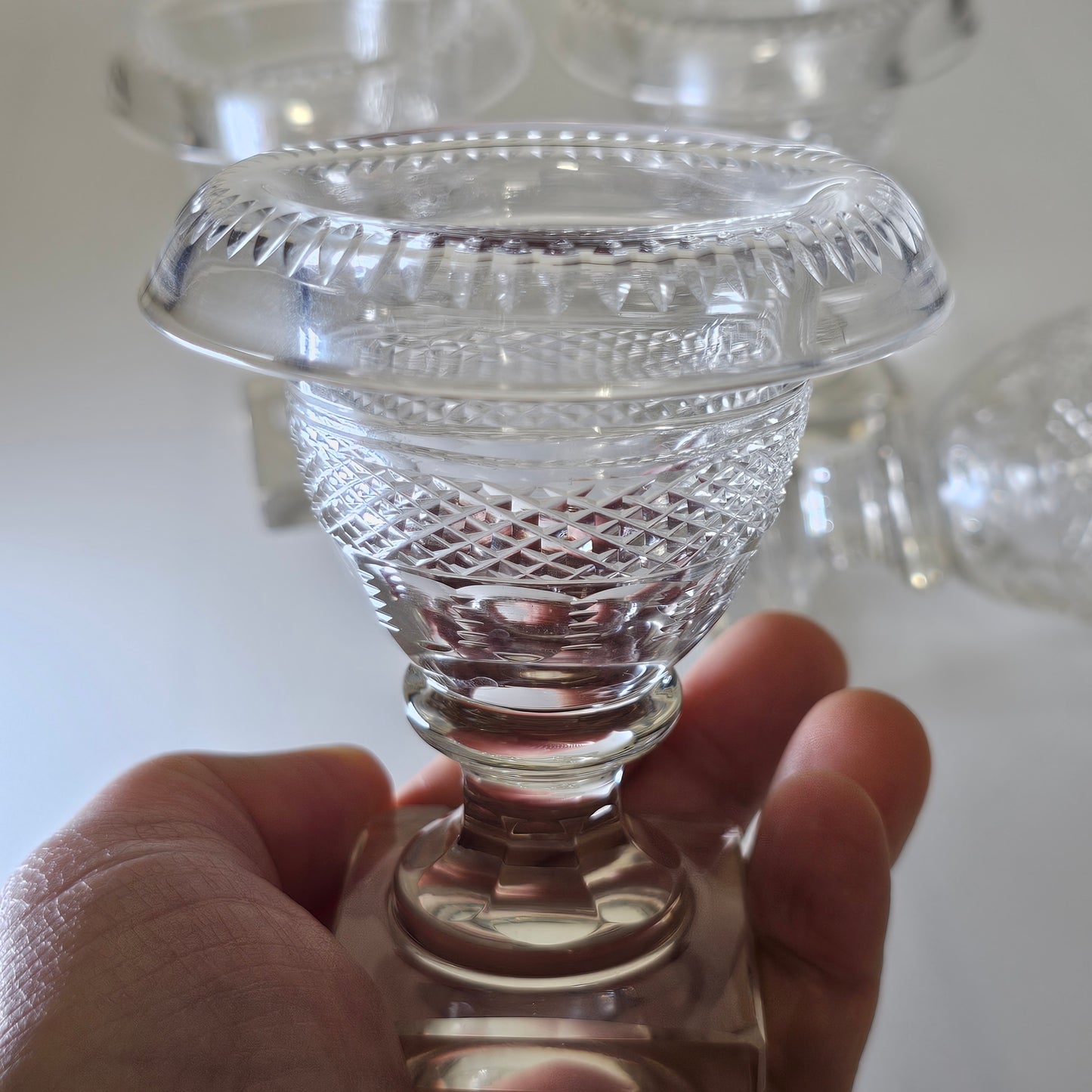 Beautiful Set of Four Late Regency/Mid 19thc Cut Glass Turnover Salts