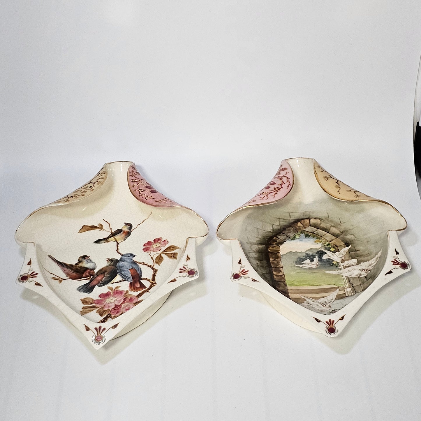 Super Large Pair 19thc Zsolnay/Fisher Wall Vases 35cm