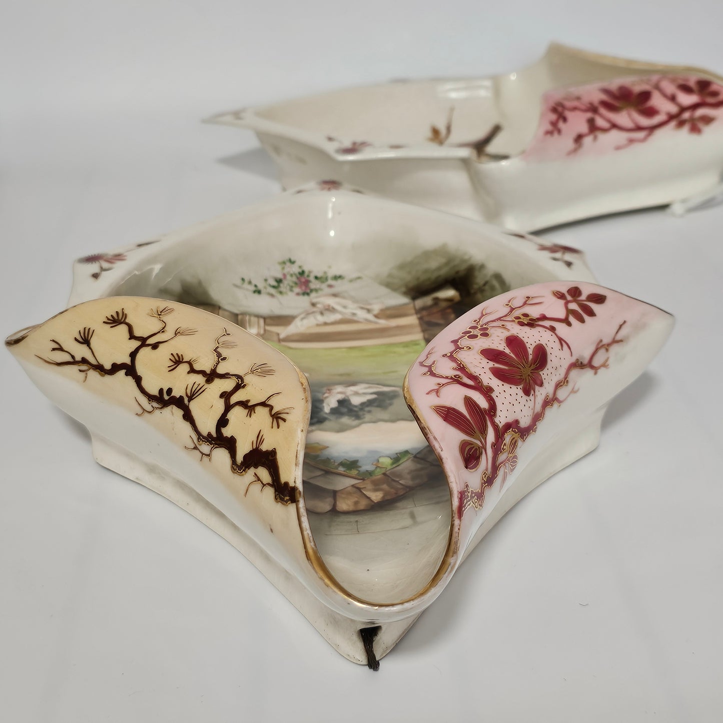 Super Large Pair 19thc Zsolnay/Fisher Wall Vases 35cm