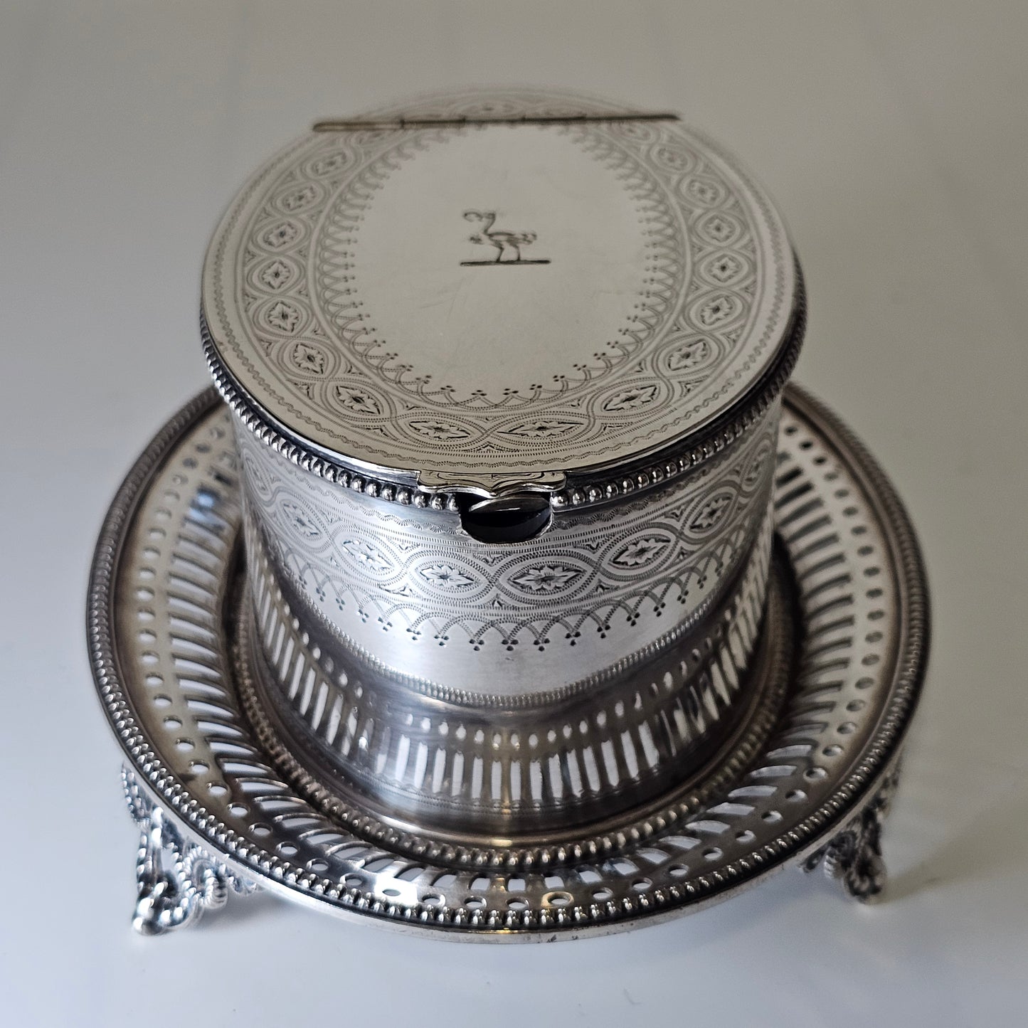 Superb Quality Elkington Oval Engraved Butter Dish , Cover & Liner c1880