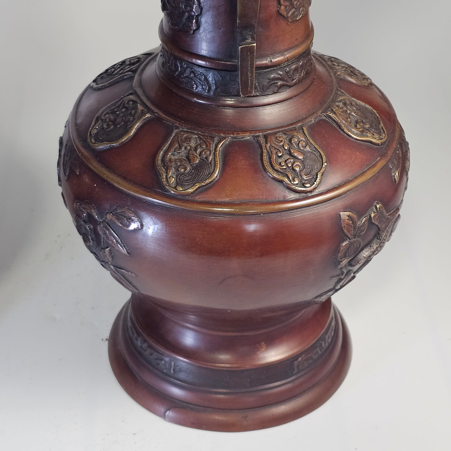 Japanese Meiji Period Bronze& Copper Vases c1900