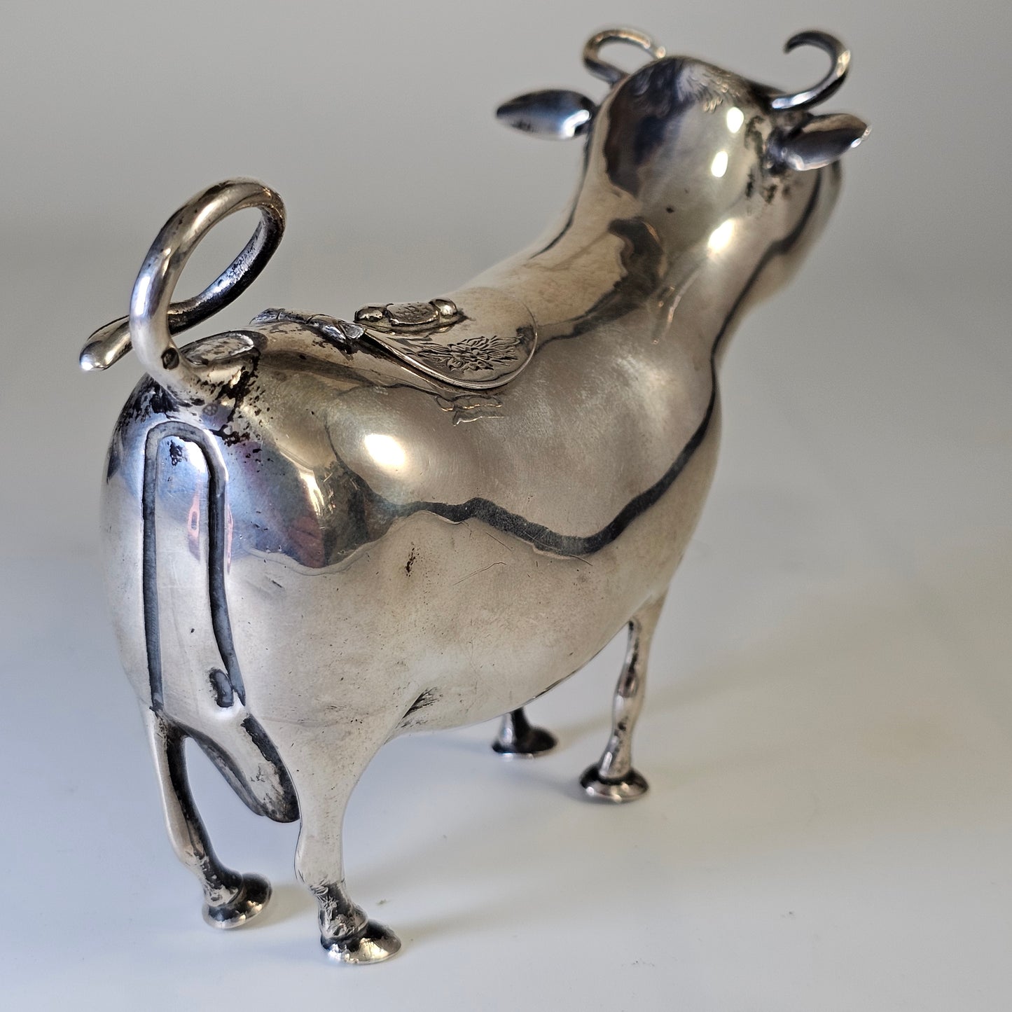 Sterling Silver Cow Creamer - Antique Victorian