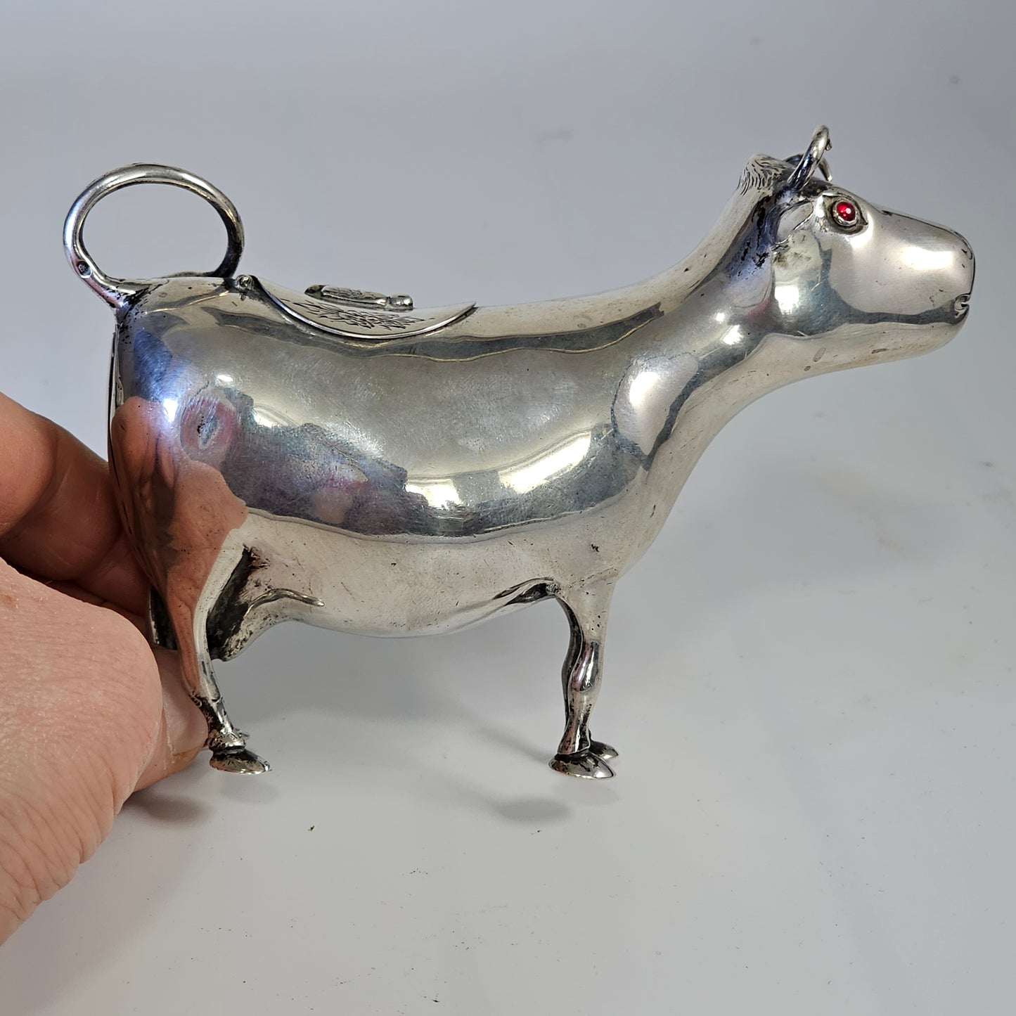 Sterling Silver Cow Creamer - Antique Victorian