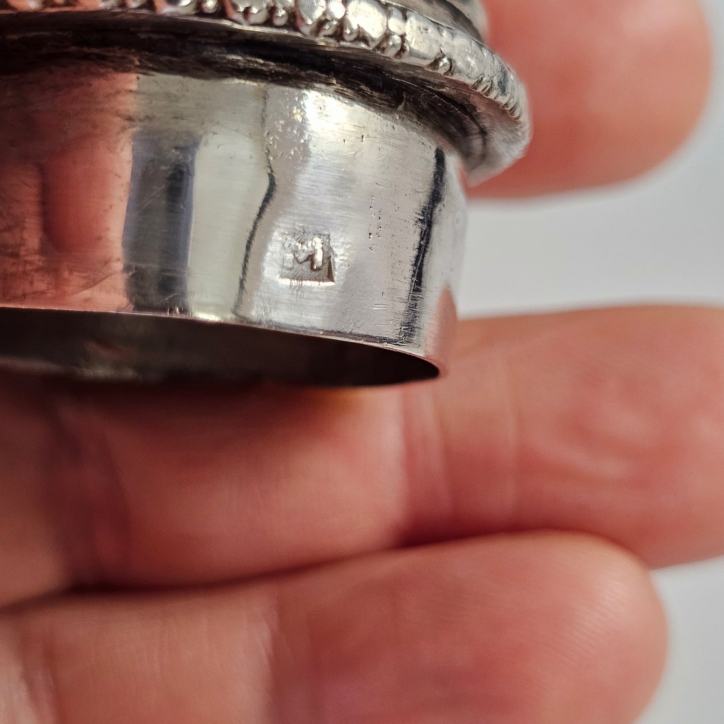 Mid-19th Century Ornate Silver Scroll Holder, Moroccan Jewish Judaica Antique