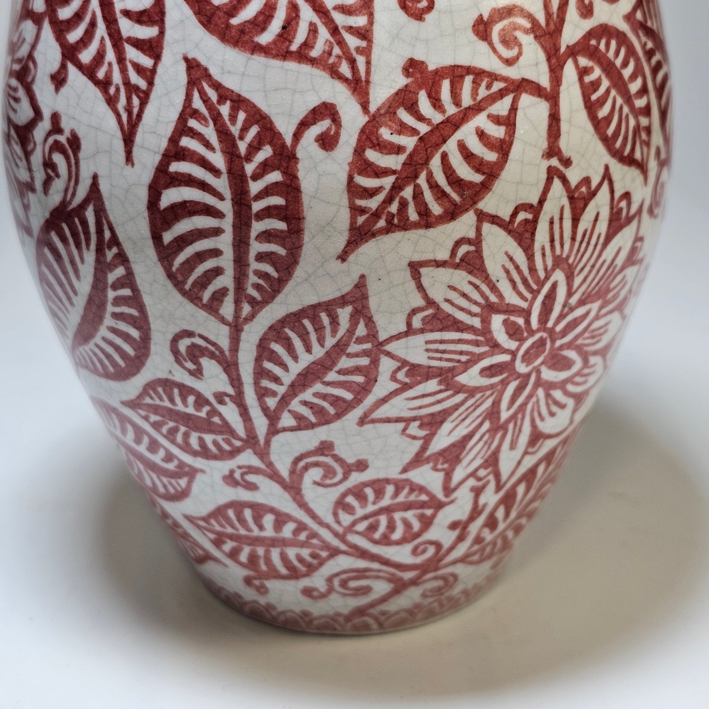 A Rare De Porcelyne Fles Dutch Delft Red Craquele Glaze Pottery Vase - Lee Sherman Antiques