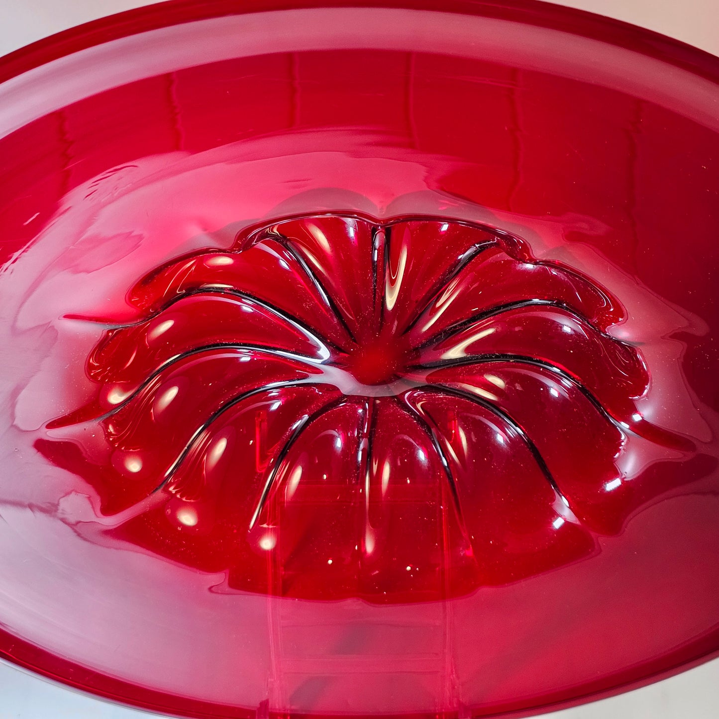 Very Large 51 cm Red Cardinal Hat : Red Murano Glass Bowl By Pauly & Cie