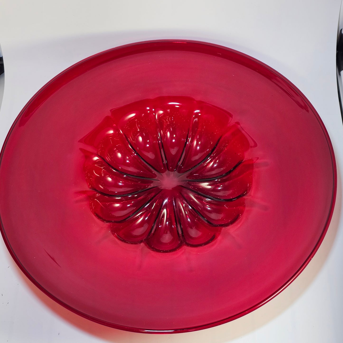 Very Large 51 cm Red Cardinal Hat : Red Murano Glass Bowl By Pauly & Cie