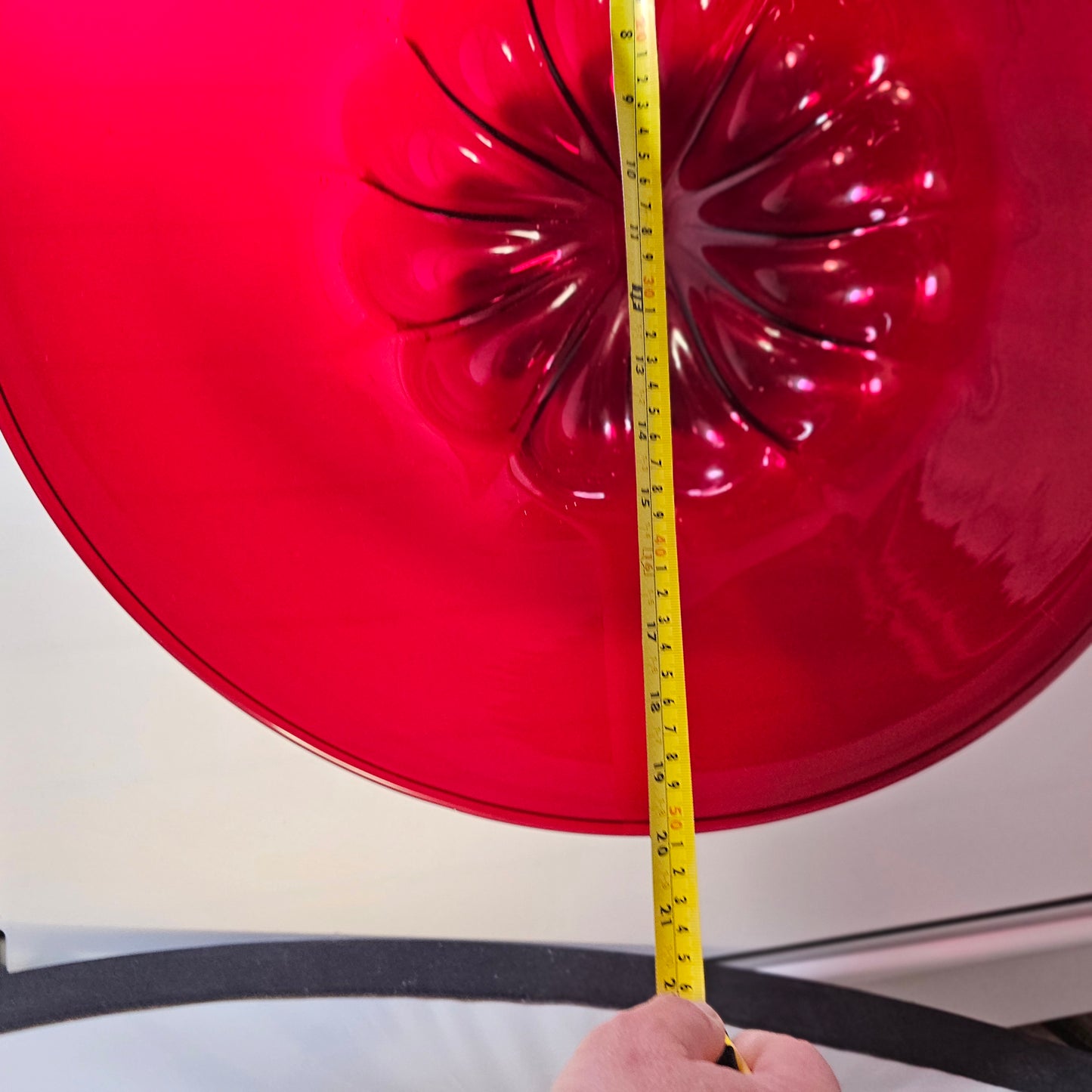 Very Large 51 cm Red Cardinal Hat : Red Murano Glass Bowl By Pauly & Cie