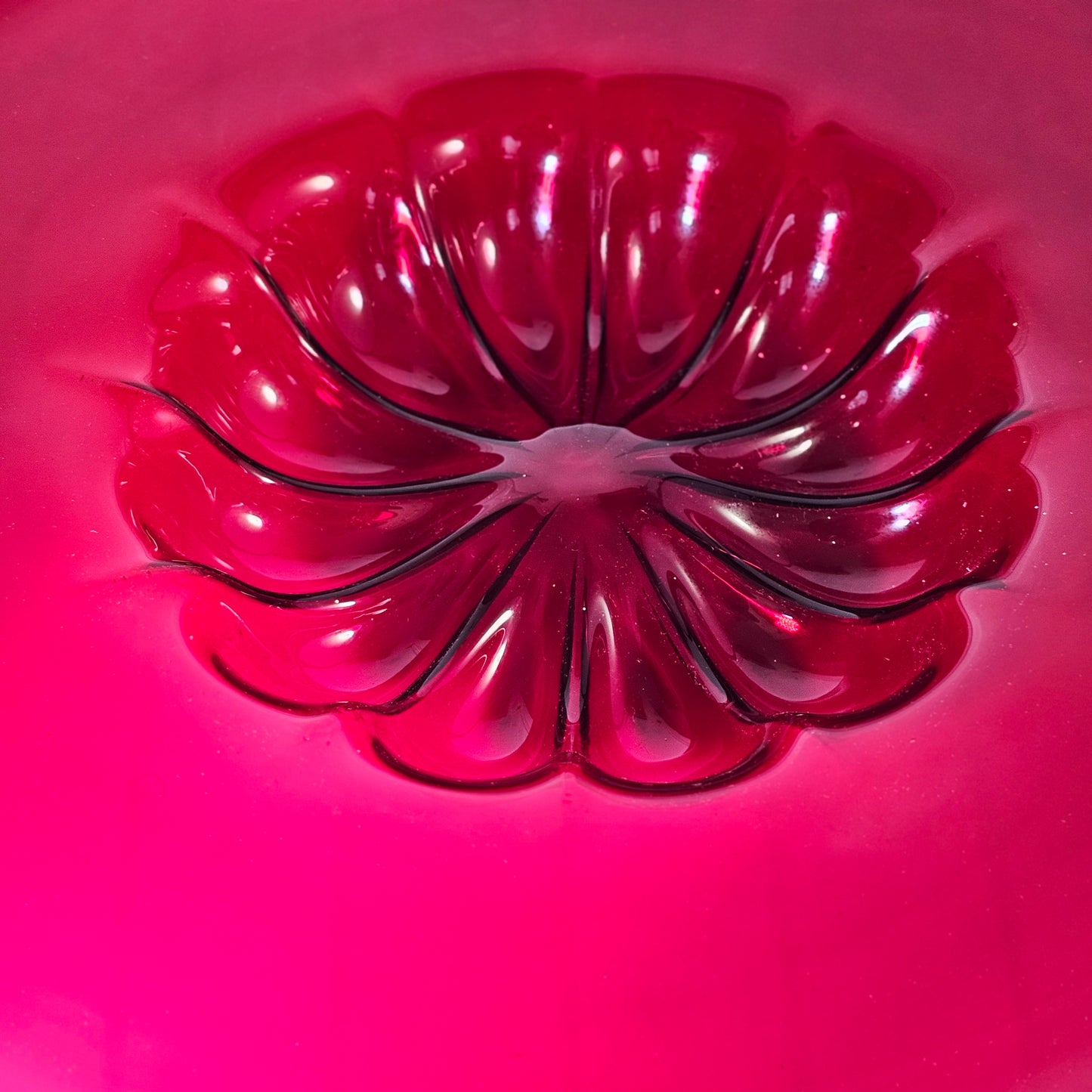 Very Large 51 cm Red Cardinal Hat : Red Murano Glass Bowl By Pauly & Cie