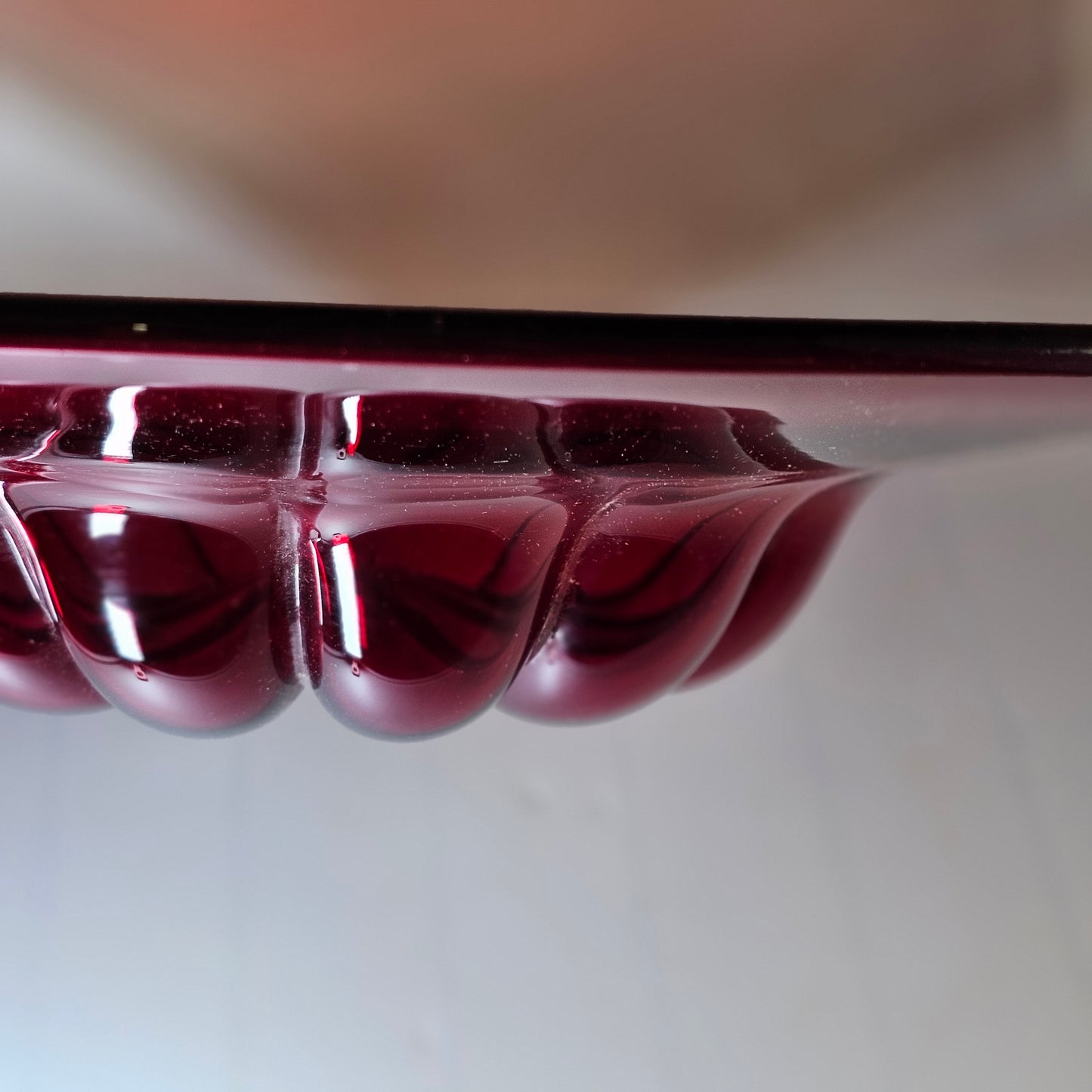 Very Large 51 cm Red Cardinal Hat : Red Murano Glass Bowl By Pauly & Cie