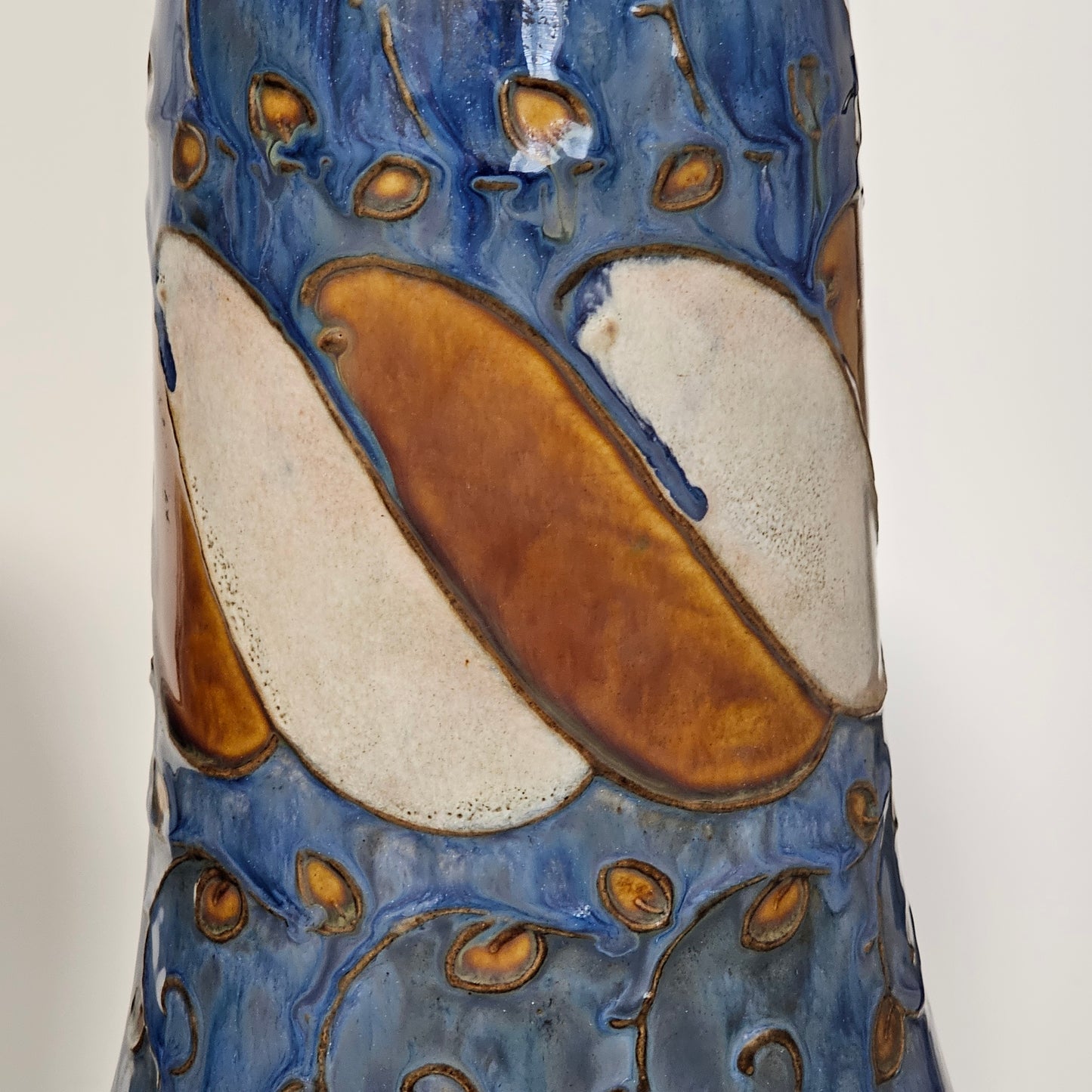 Stunning Large Doulton Arts & Crafts Vases by Bessie Newbury c1900 32 cm