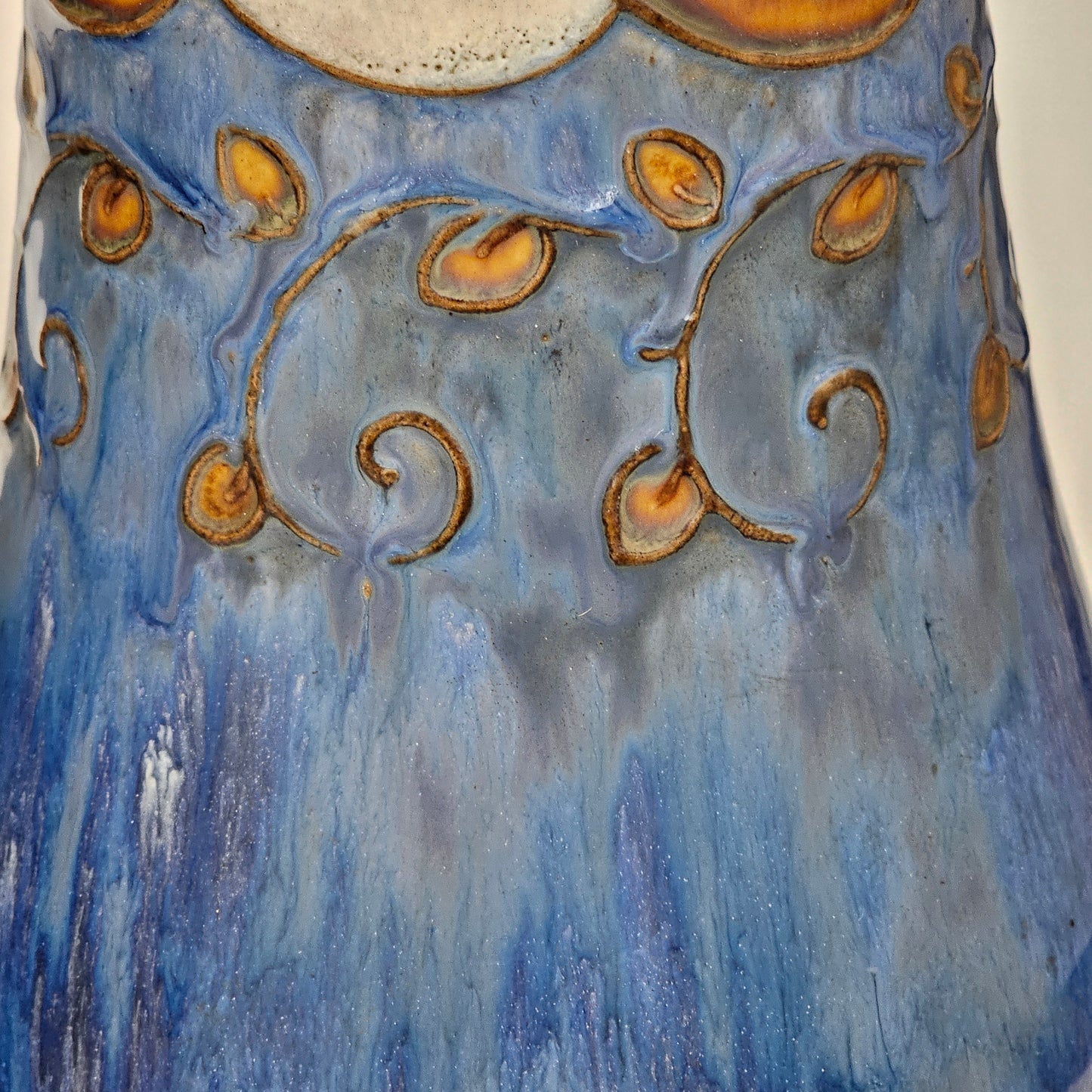 Stunning Large Doulton Arts & Crafts Vases by Bessie Newbury c1900 32 cm