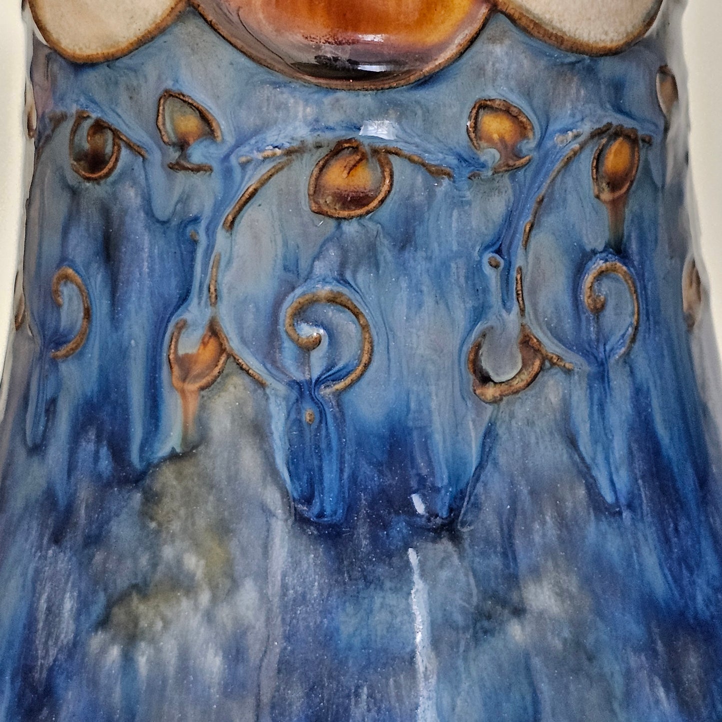 Stunning Large Doulton Arts & Crafts Vases by Bessie Newbury c1900 32 cm