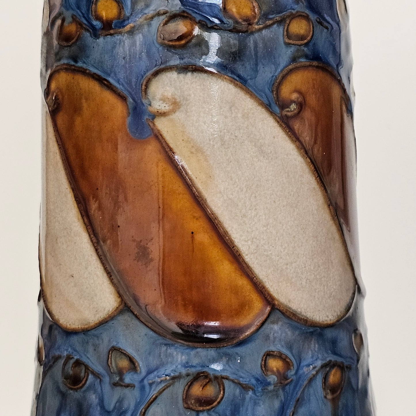 Stunning Large Doulton Arts & Crafts Vases by Bessie Newbury c1900 32 cm