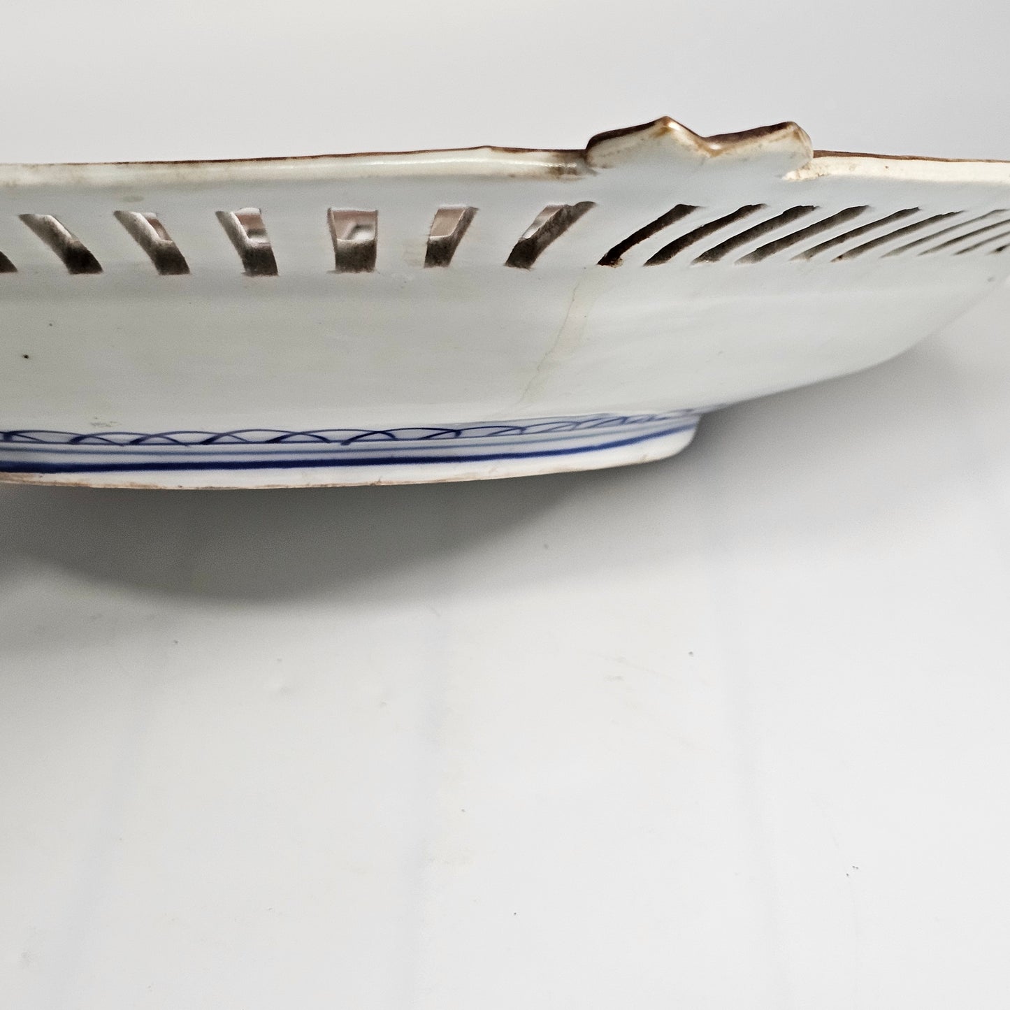 Stunning Large 1900'S Oriental Imari Fretted Charger 39.5cm Diameter