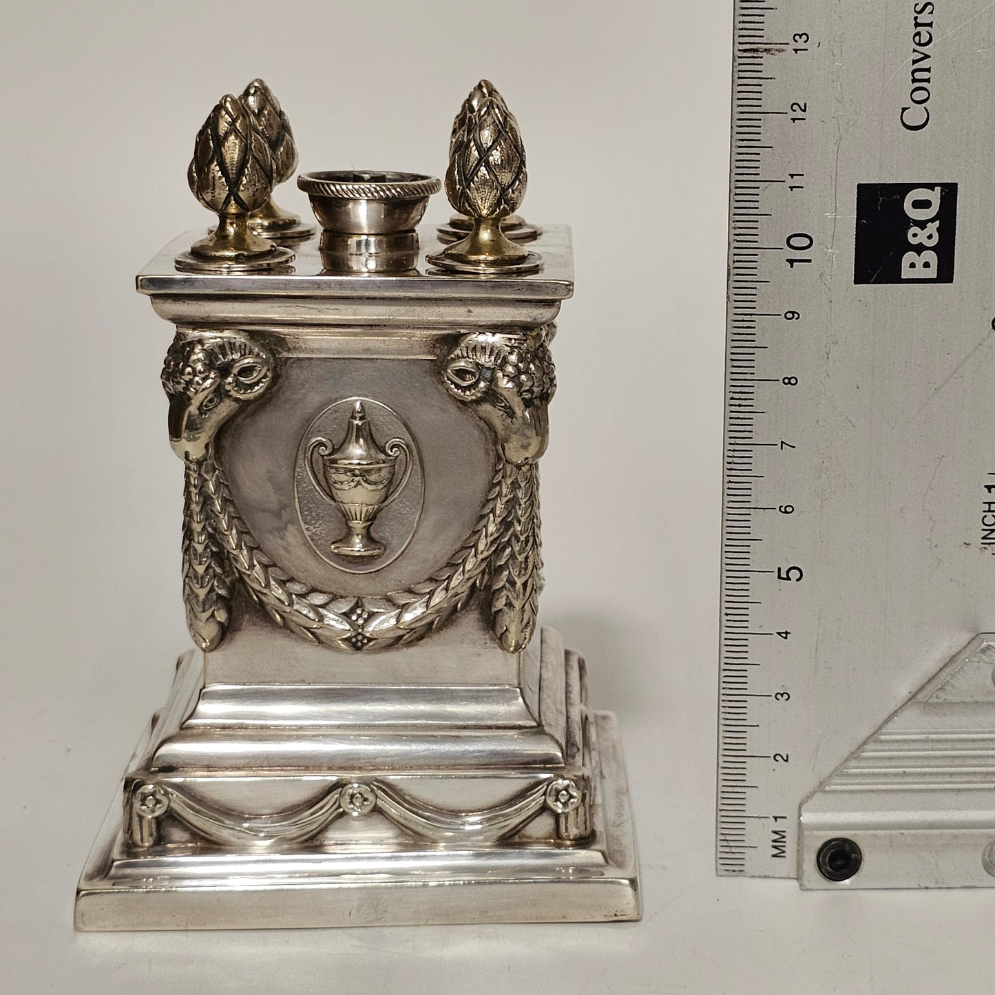 Impressive Large Victorian Silver Plated Table Desk Lighter Barnard Brothers