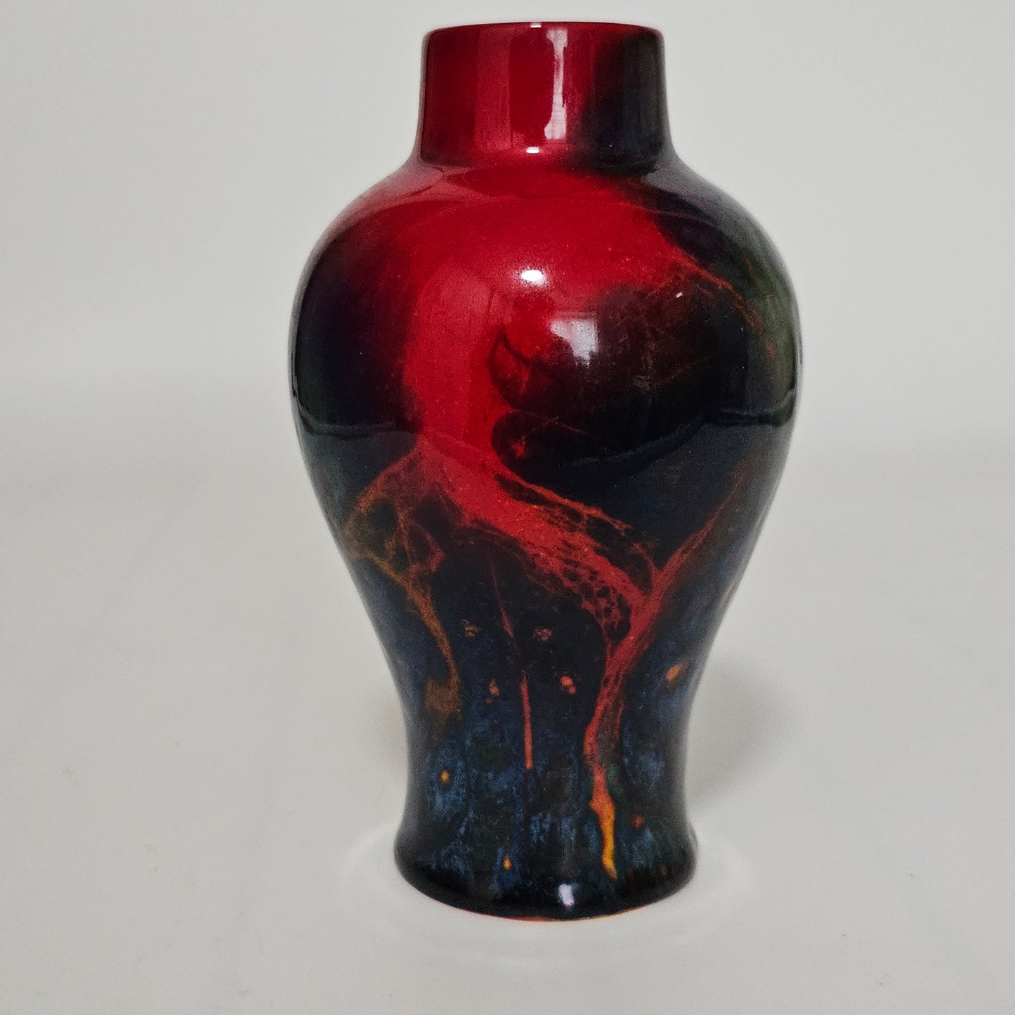 Royal Doulton England Sung Flambe Ware Vase Signed Fm (Fred Moore)