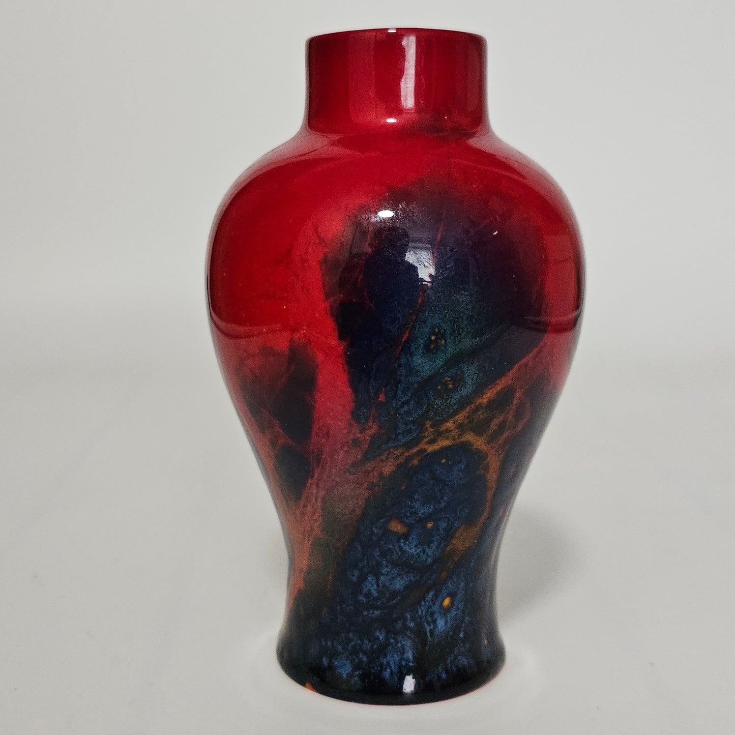 Royal Doulton England Sung Flambe Ware Vase Signed Fm (Fred Moore)