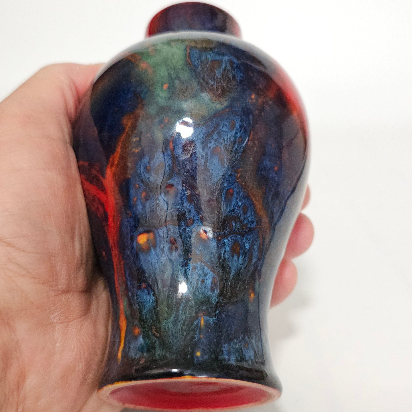 Royal Doulton England Sung Flambe Ware Vase Signed Fm (Fred Moore)
