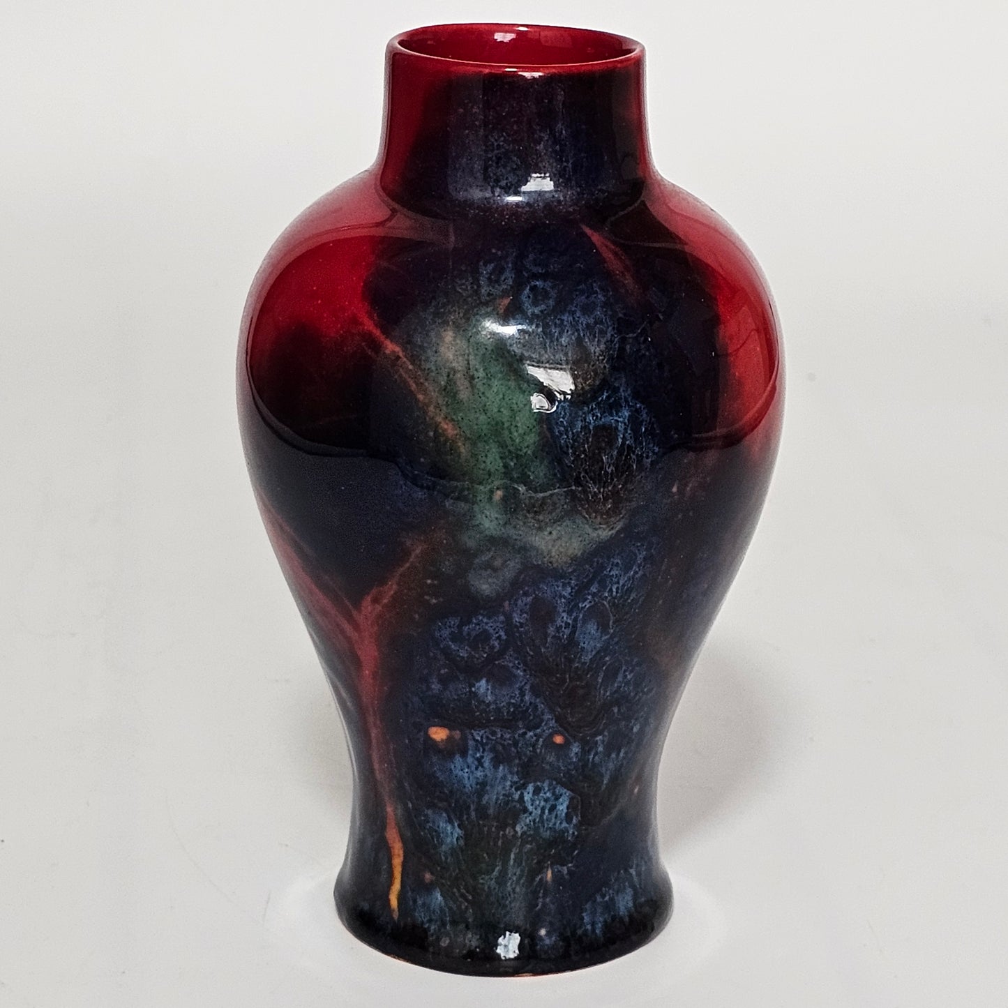 Royal Doulton England Sung Flambe Ware Vase Signed Fm (Fred Moore)