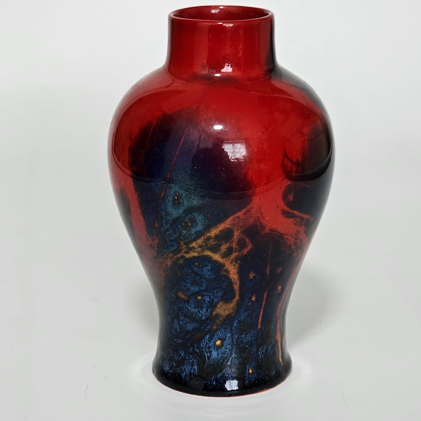 Royal Doulton England Sung Flambe Ware Vase Signed Fm (Fred Moore)