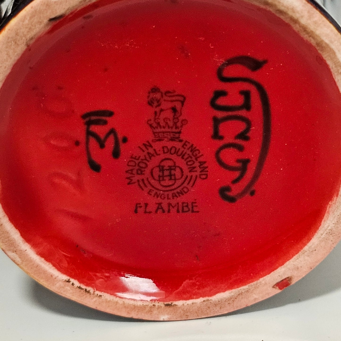 Royal Doulton England Sung Flambe Ware Vase Signed Fm (Fred Moore)