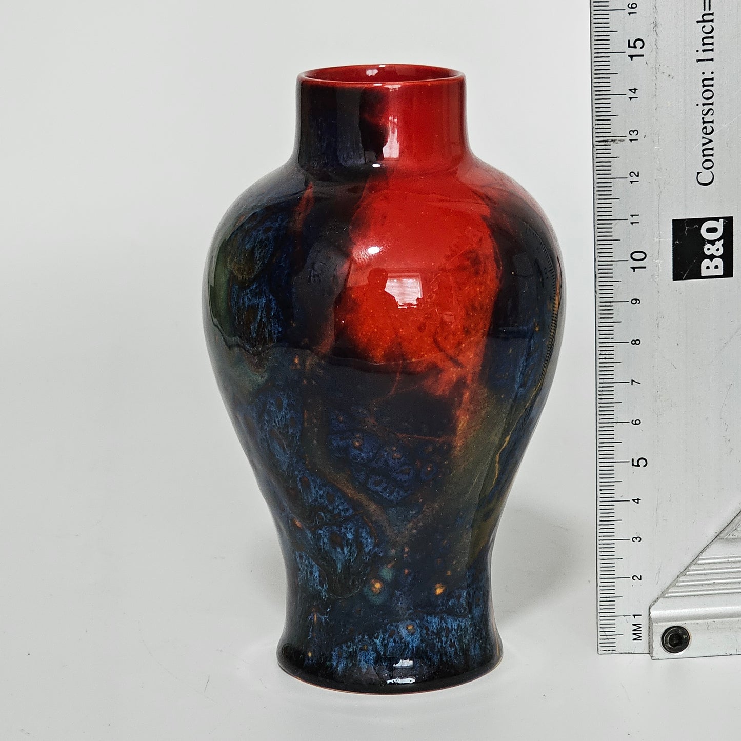Royal Doulton England Sung Flambe Ware Vase Signed Fm (Fred Moore)