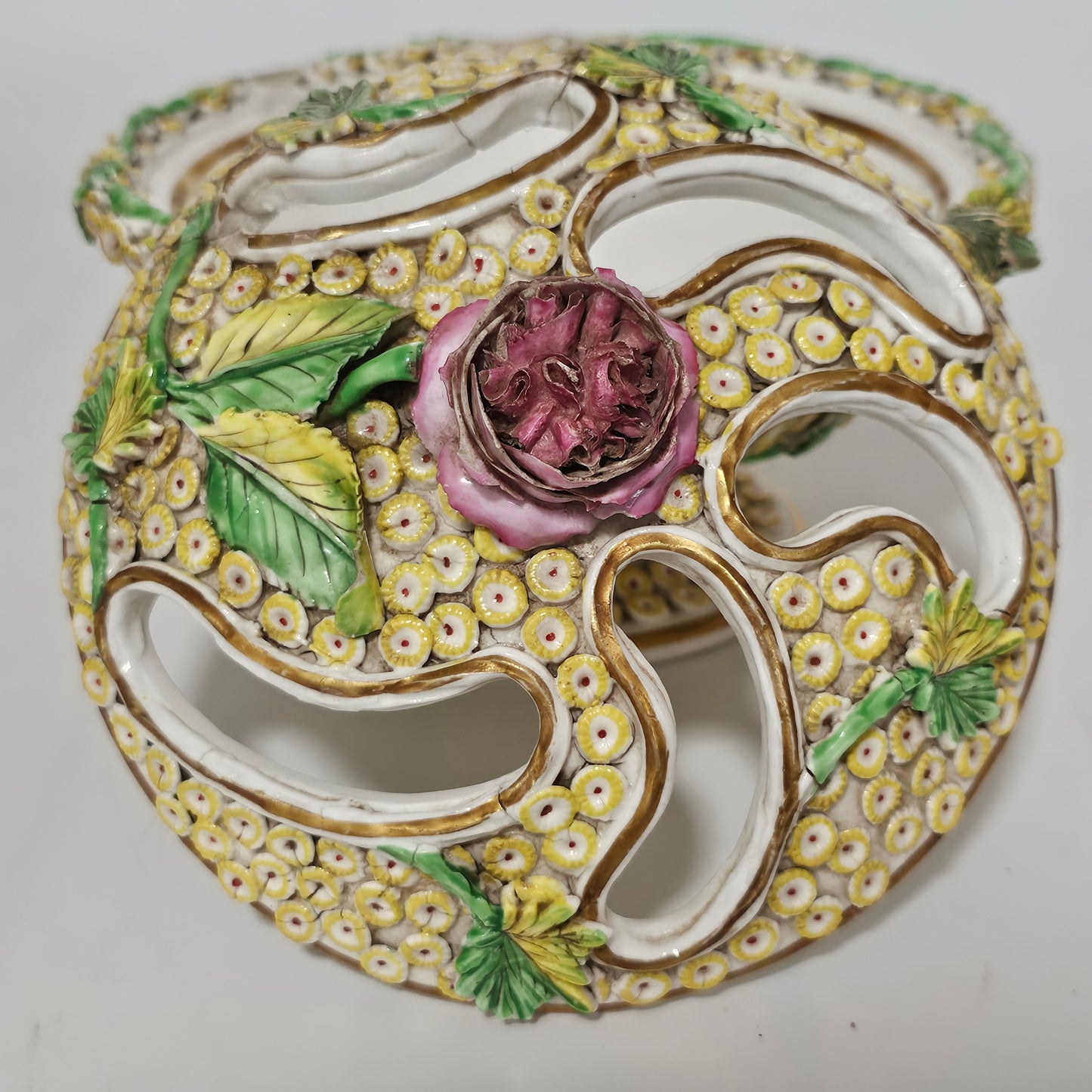 Spode Flower-encrusted Pot Pourri Bowl & Cover c1830