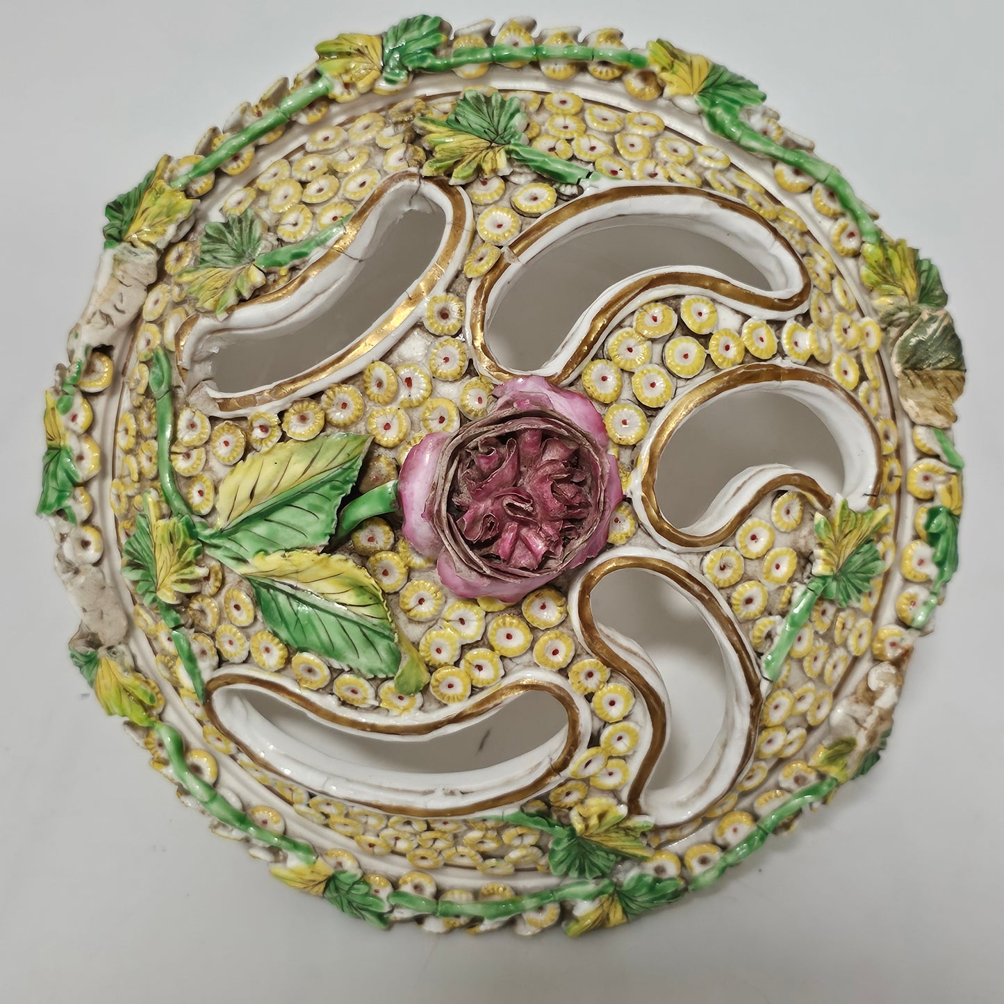 Spode Flower-encrusted Pot Pourri Bowl & Cover c1830