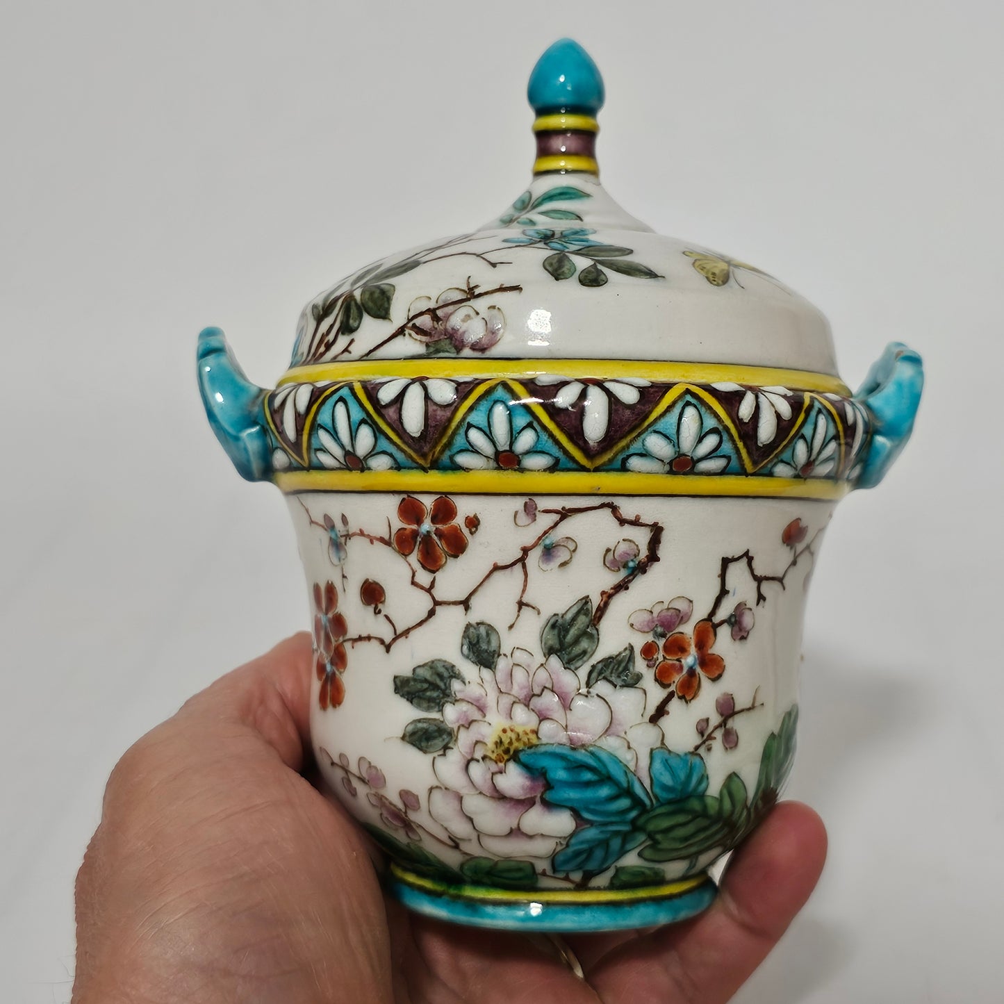 Exquisite Thedore Deck Chinoiserie Box & Cover - Rare