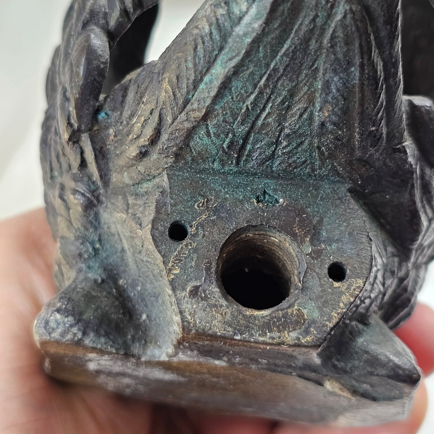 Rare Pair of 19th‑Century Bronze Swan Fountain Spouts