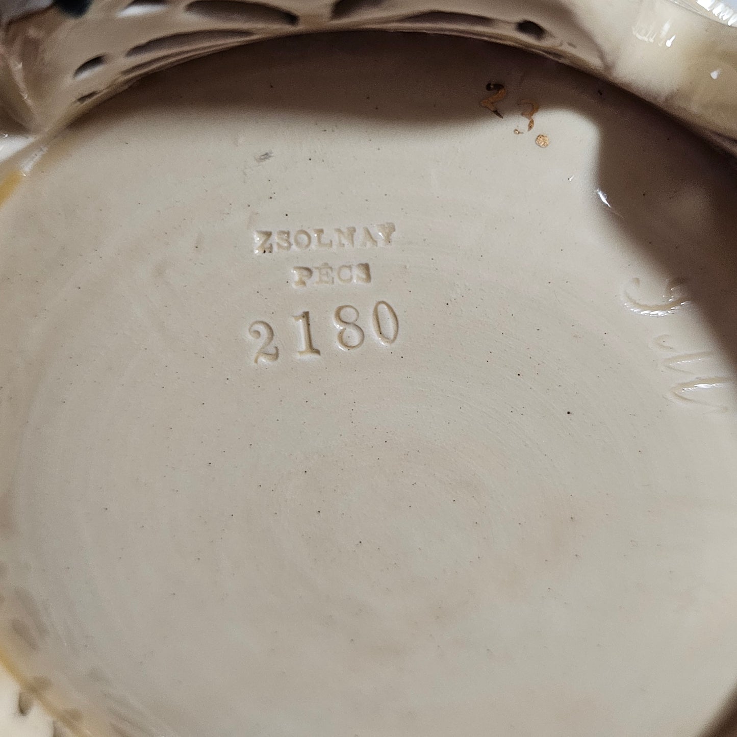 A Rare Reticulated Hungarian Zsolnay Pecs Pottery Basket C1885-1887