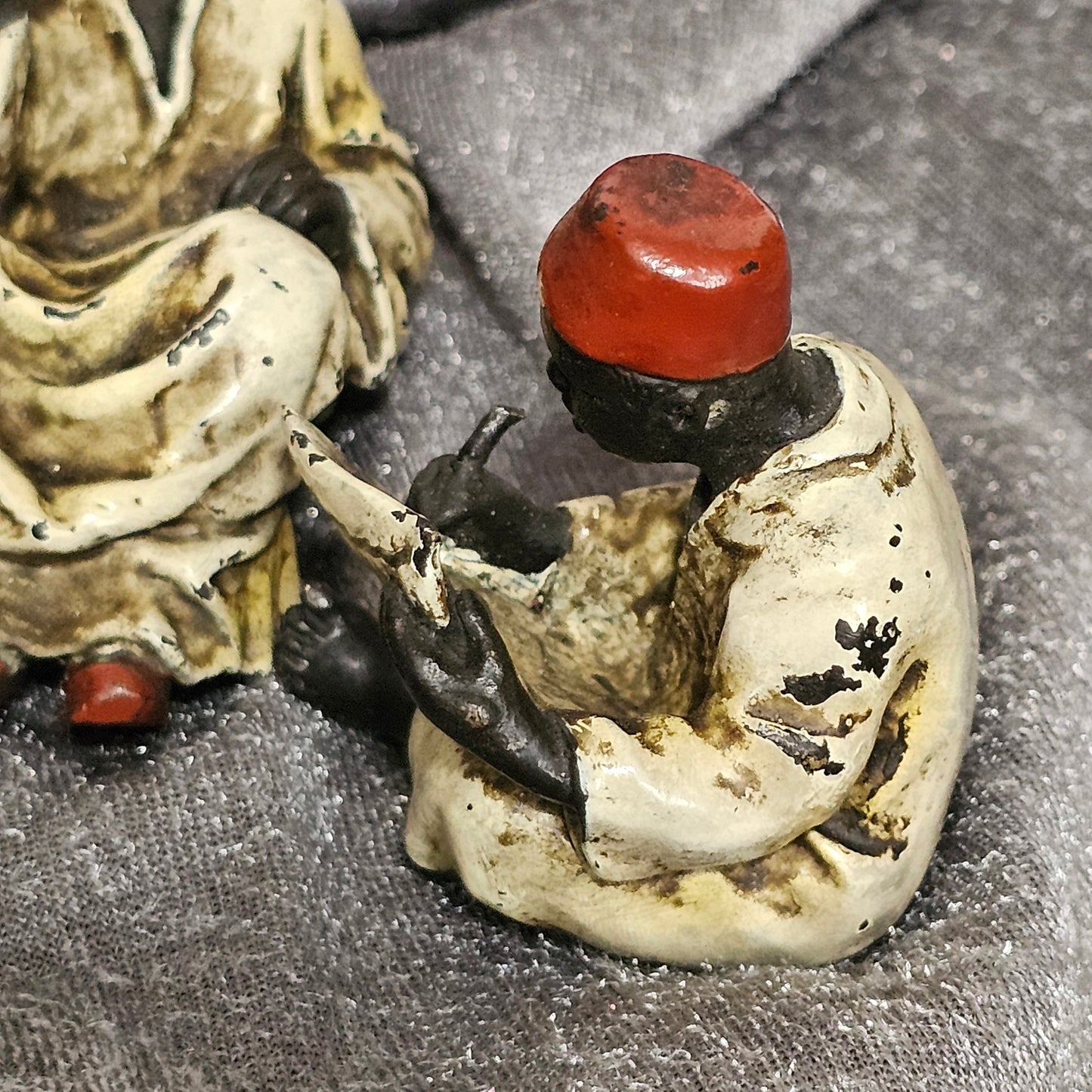 Cold-Painted Bronze Figurines – Arabian Scholars & Teacher Trio (Stamped “B” for Franz Bergman)