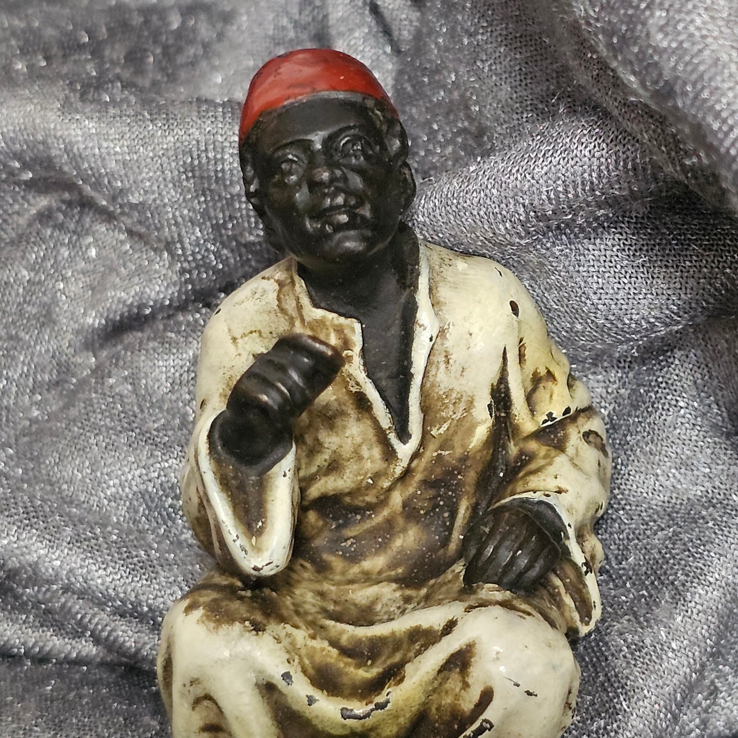 Cold-Painted Bronze Figurines – Arabian Scholars & Teacher Trio (Stamped “B” for Franz Bergman)