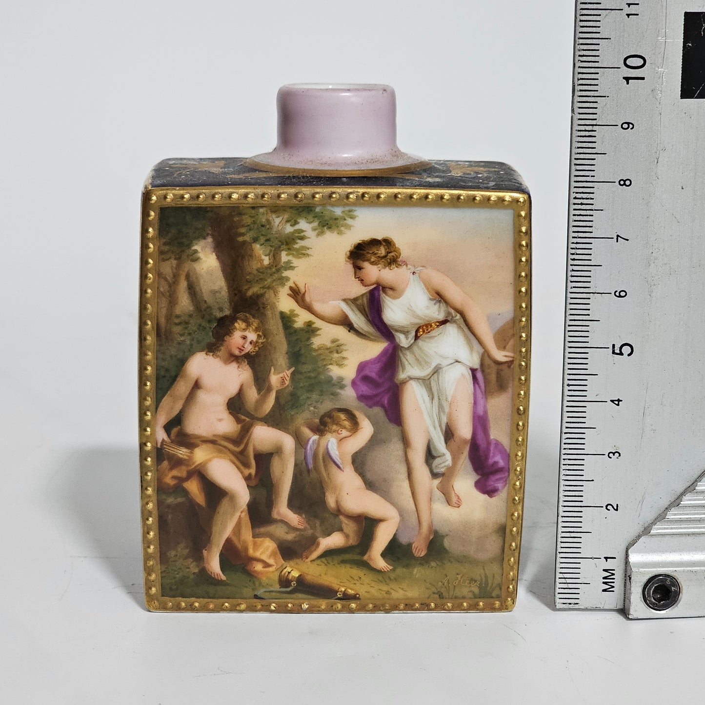 19thc Exquisitely Painted Royal Vienna Porcelain Bottle, Signed A.Heer - Lee Sherman Antiques