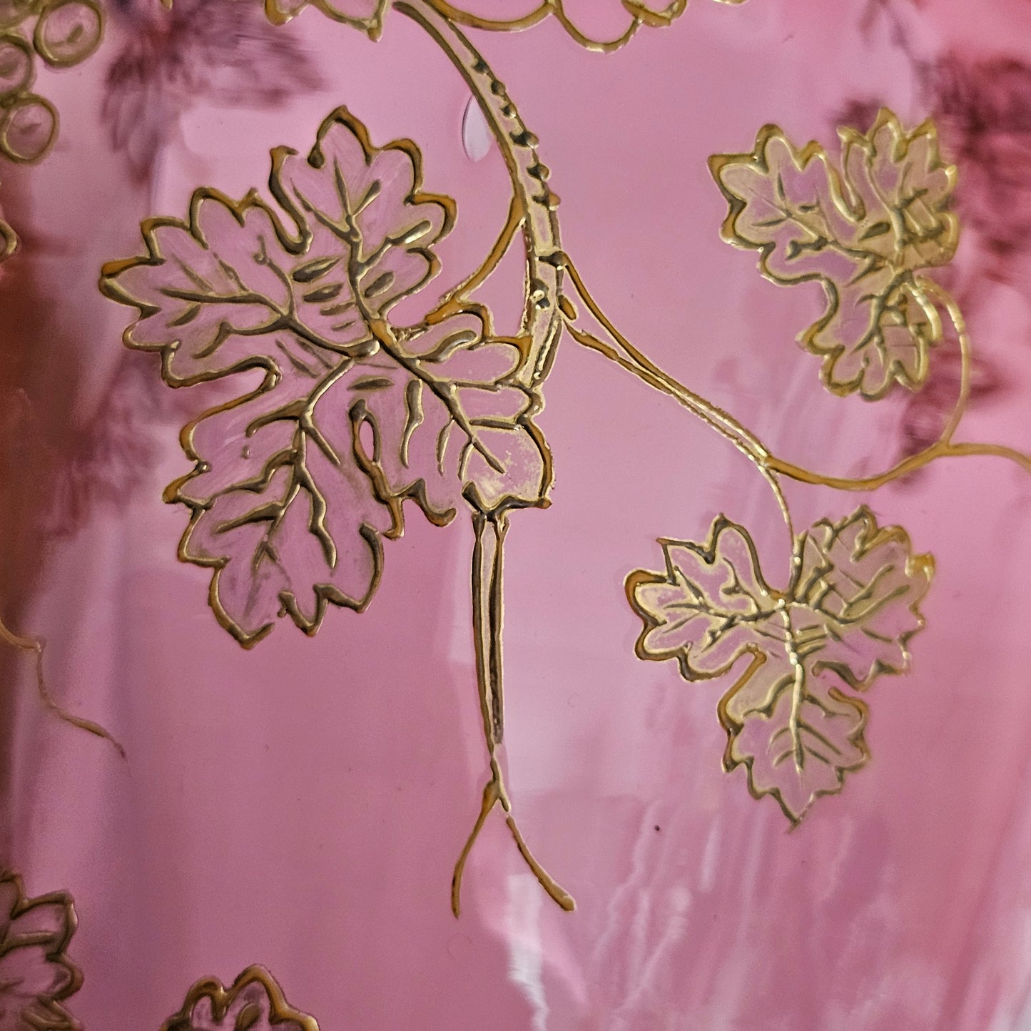 Pair Of Large (36 Cm) Antique Bohemian Cranberry Glass Vases With Gilded Decoration, C.1910 - Lee Sherman Antiques