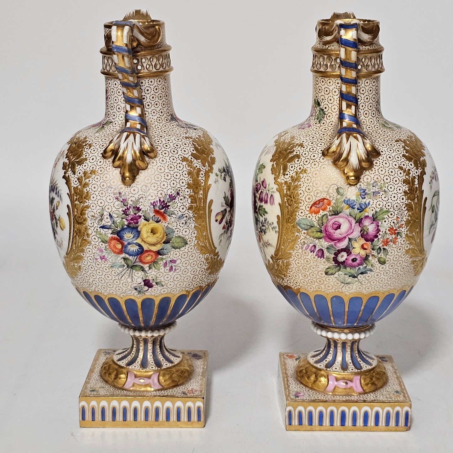 Stunning Pair Of Regency Derby Style Hand-painted Porcelain Vases, C.1810–1825 - Lee Sherman Antiques
