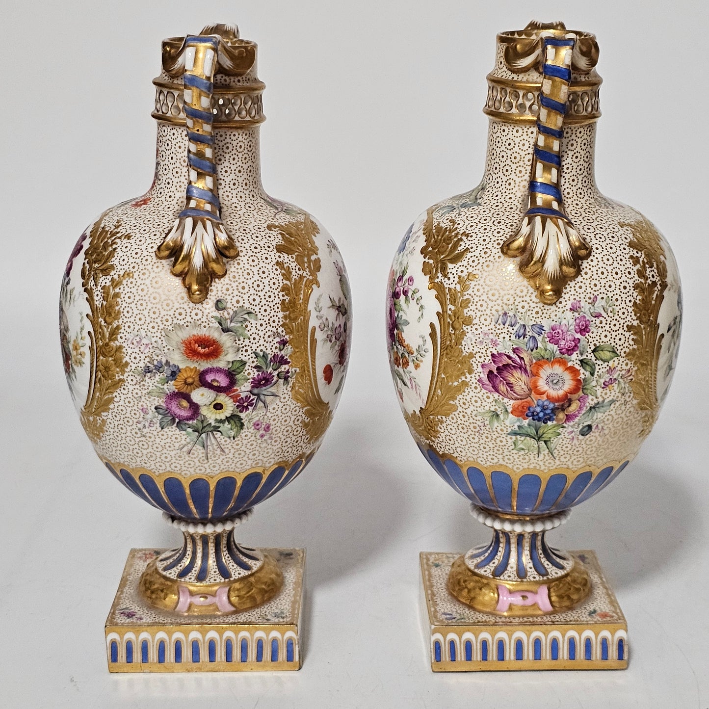 Stunning Pair Of Regency Derby Style Hand-painted Porcelain Vases, C.1810–1825 - Lee Sherman Antiques